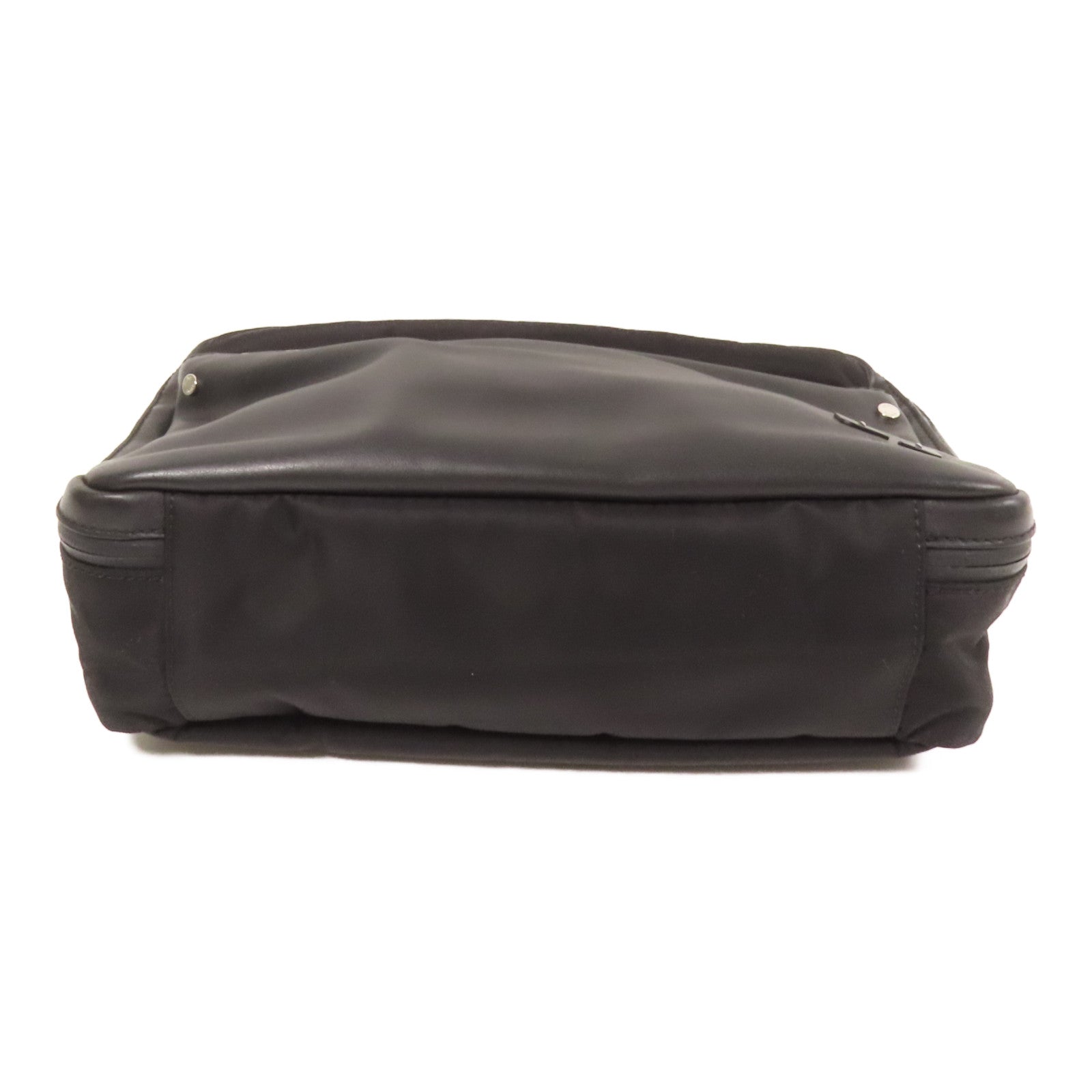 FENDI 尼龍/皮革Shoulder Bag銀扣手挽肩背兩用袋