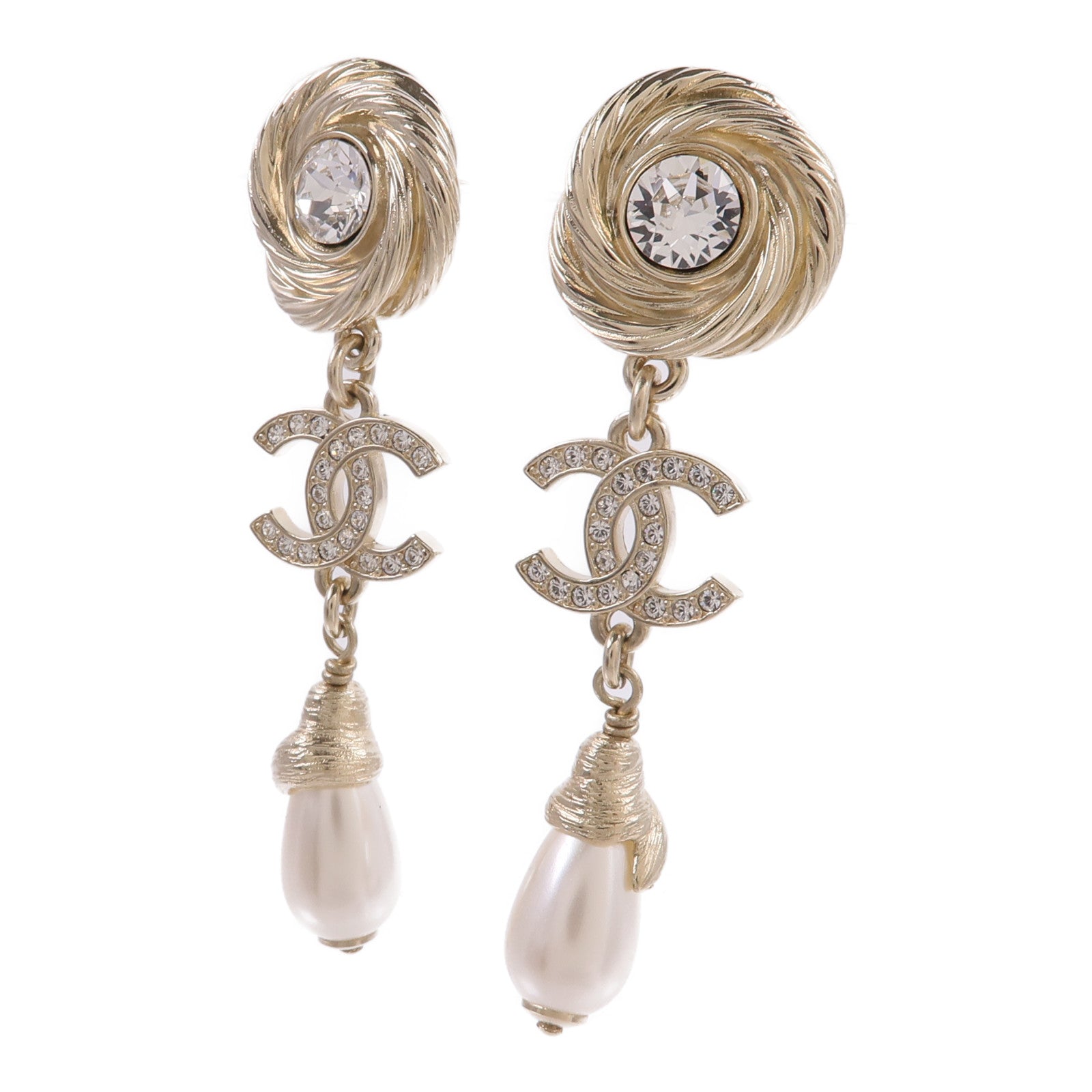 CHANEL 金屬CC Drop Earring耳環