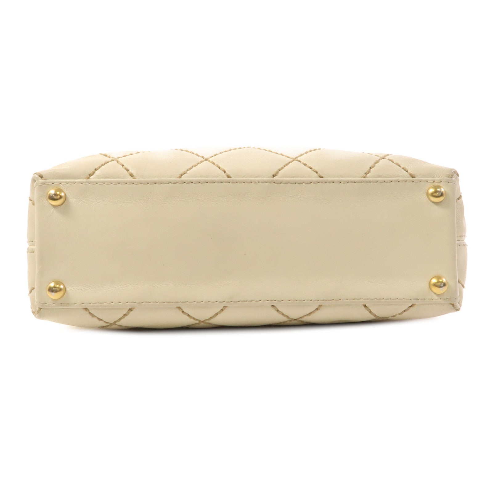 CHANEL 牛皮皮革Vintage Hand Bag金扣手挽袋