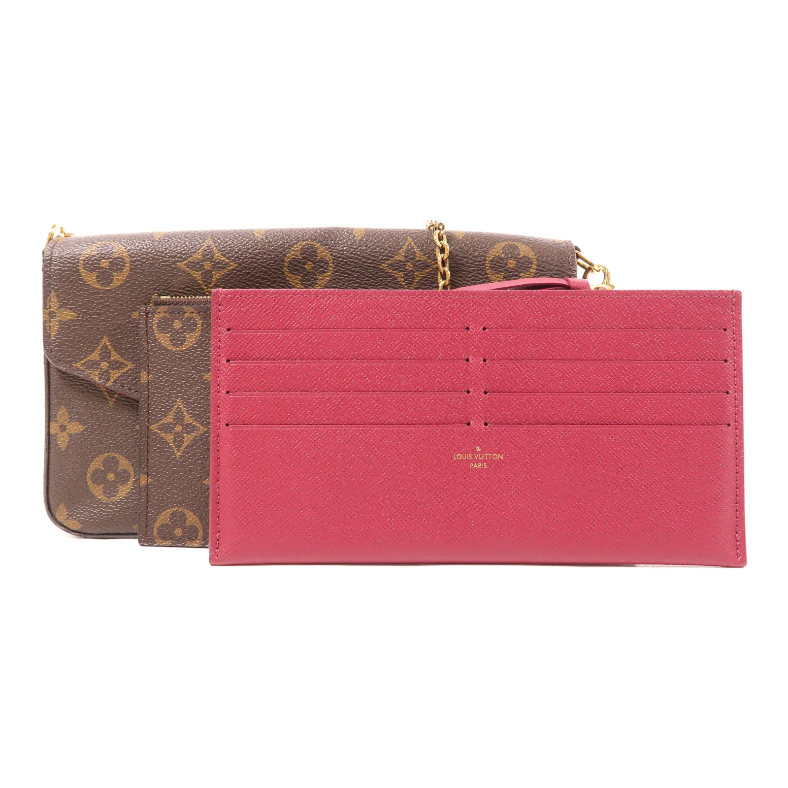 LOUIS VUITTON Monogram Pochette Felicie金扣鏈帶肩背袋