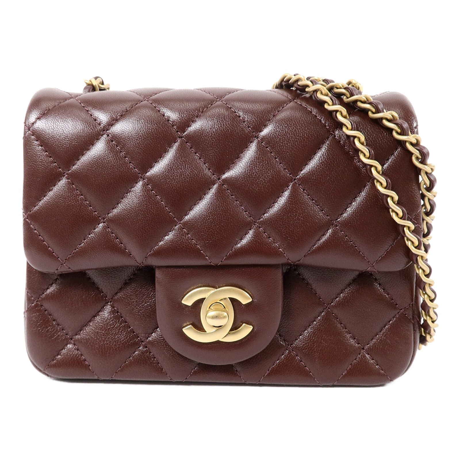 CHANEL 羊皮皮革Classic 17鏈帶手挽肩背兩用袋