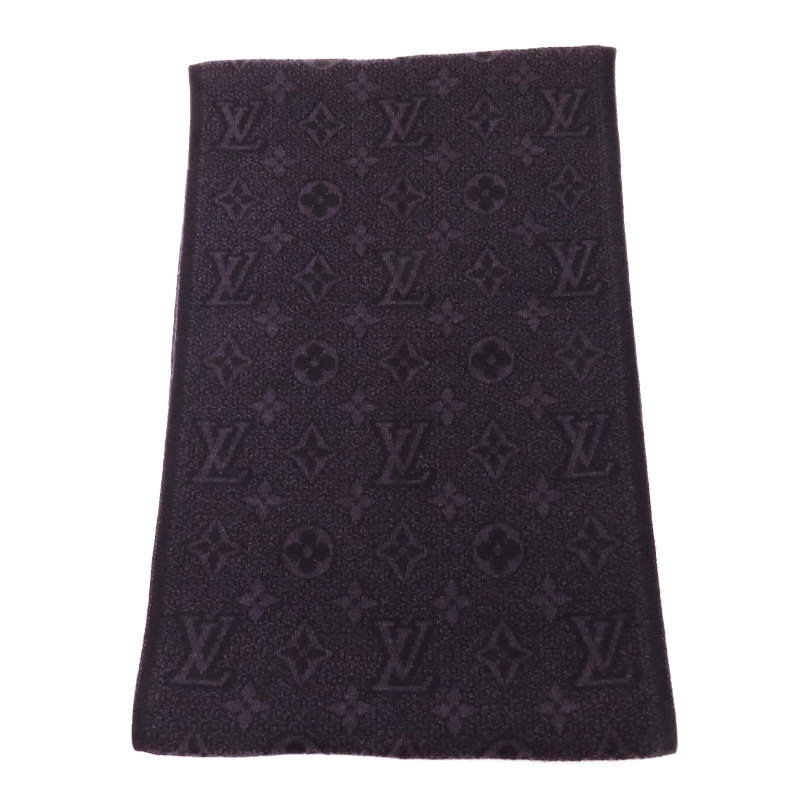 LOUIS VUITTON LV Scarf M73468 Wool Gray/Black