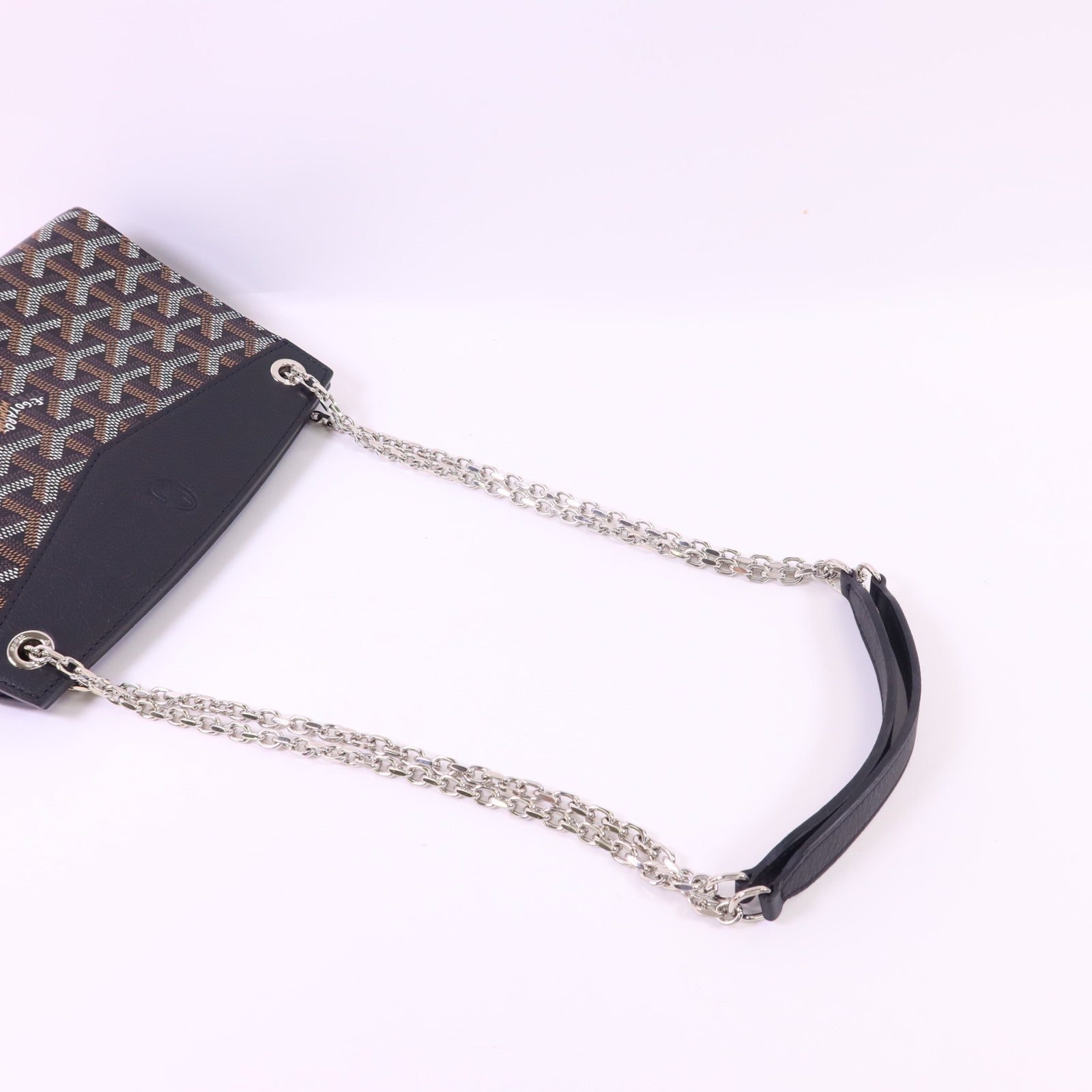 GOYARD 帆布Mini Rouette Souple Bag銀扣鏈帶肩背袋