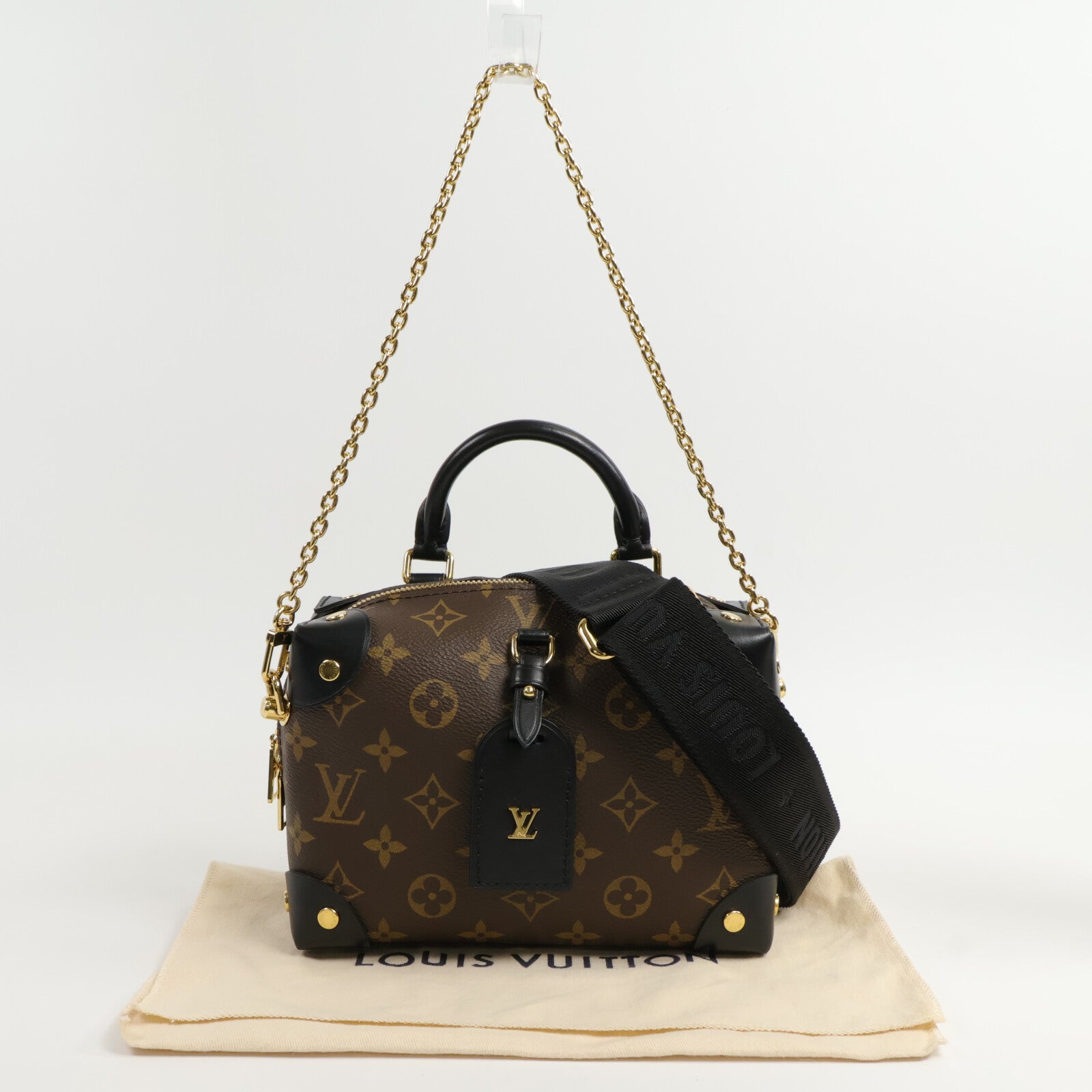 LOUIS VUITTON Monogram Petite Malle Souple手挽肩背兩用袋