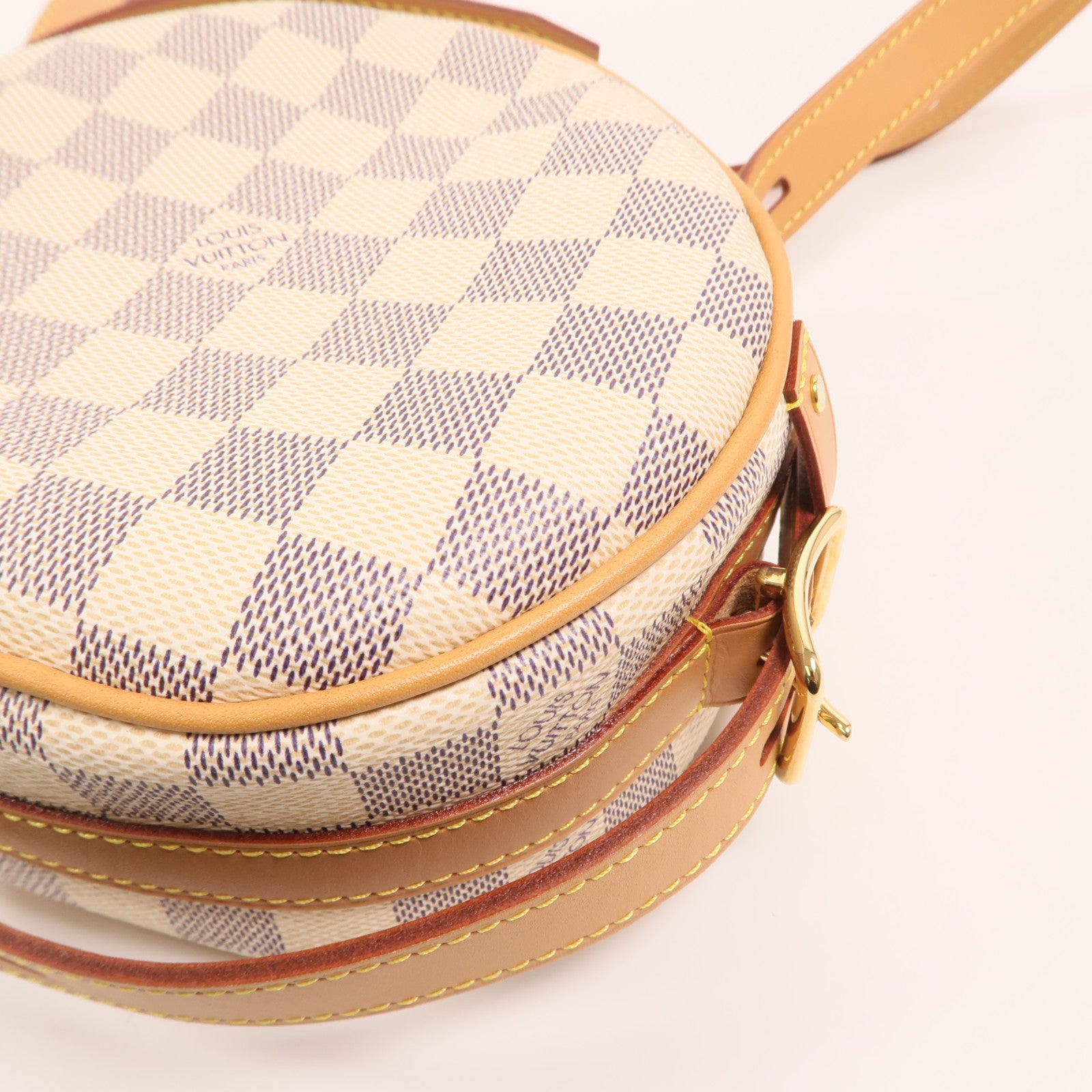 LOUIS VUITTON Damier Azur Boite Chapeau Souple PM金扣肩背袋