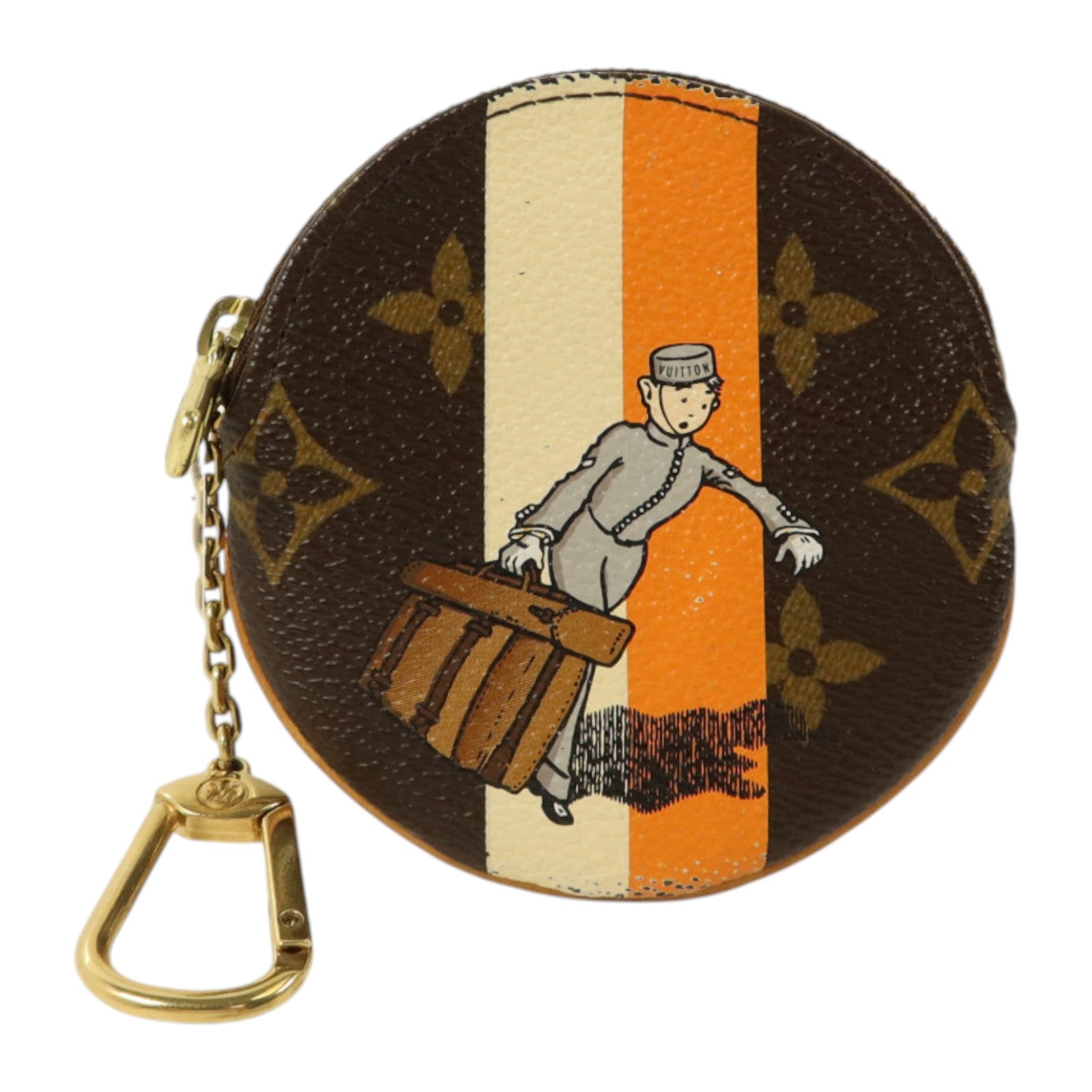 LOUIS VUITTON Monogram Groom Coins Case金扣零錢包