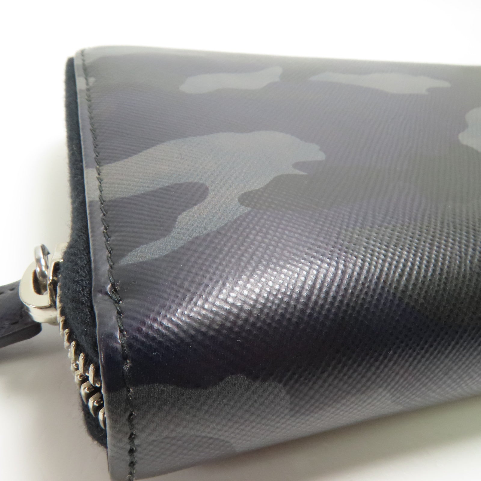 PRADA 牛皮皮革Long Wallet銀扣長錢包