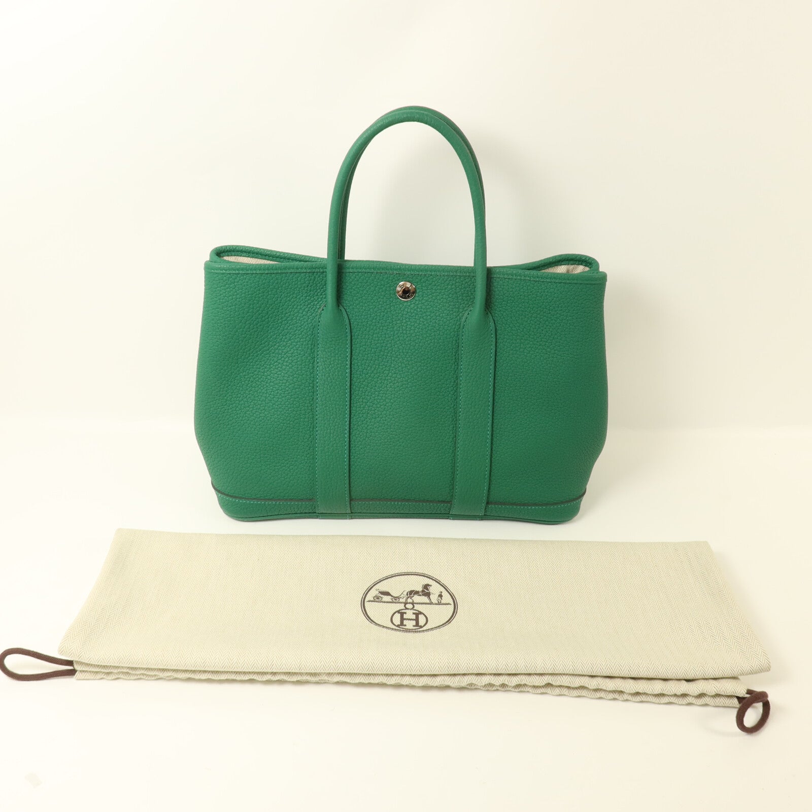 HERMES Negonda皮革Garden Party TPM手挽袋Vert Vertigo