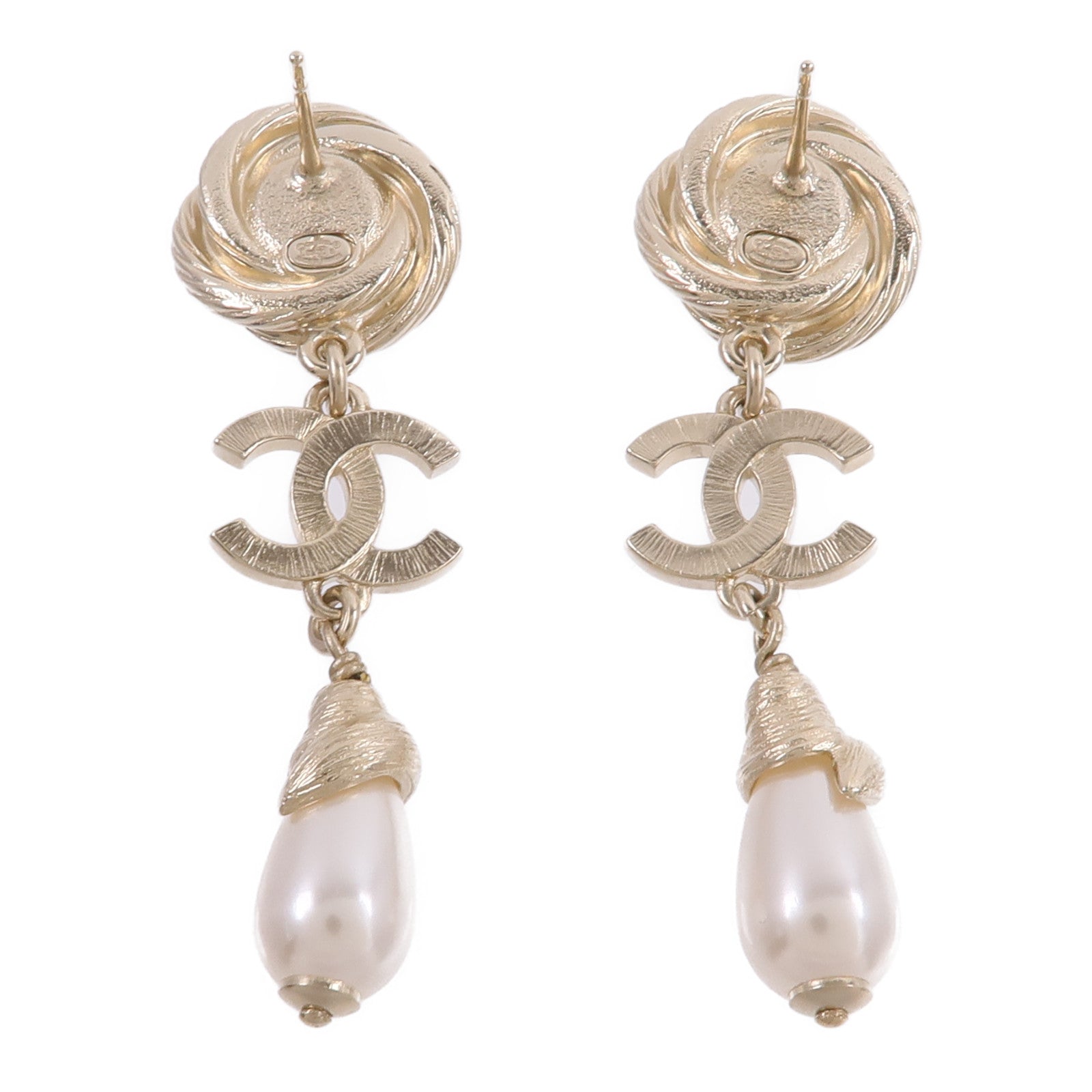 CHANEL 金屬CC Drop Earring耳環