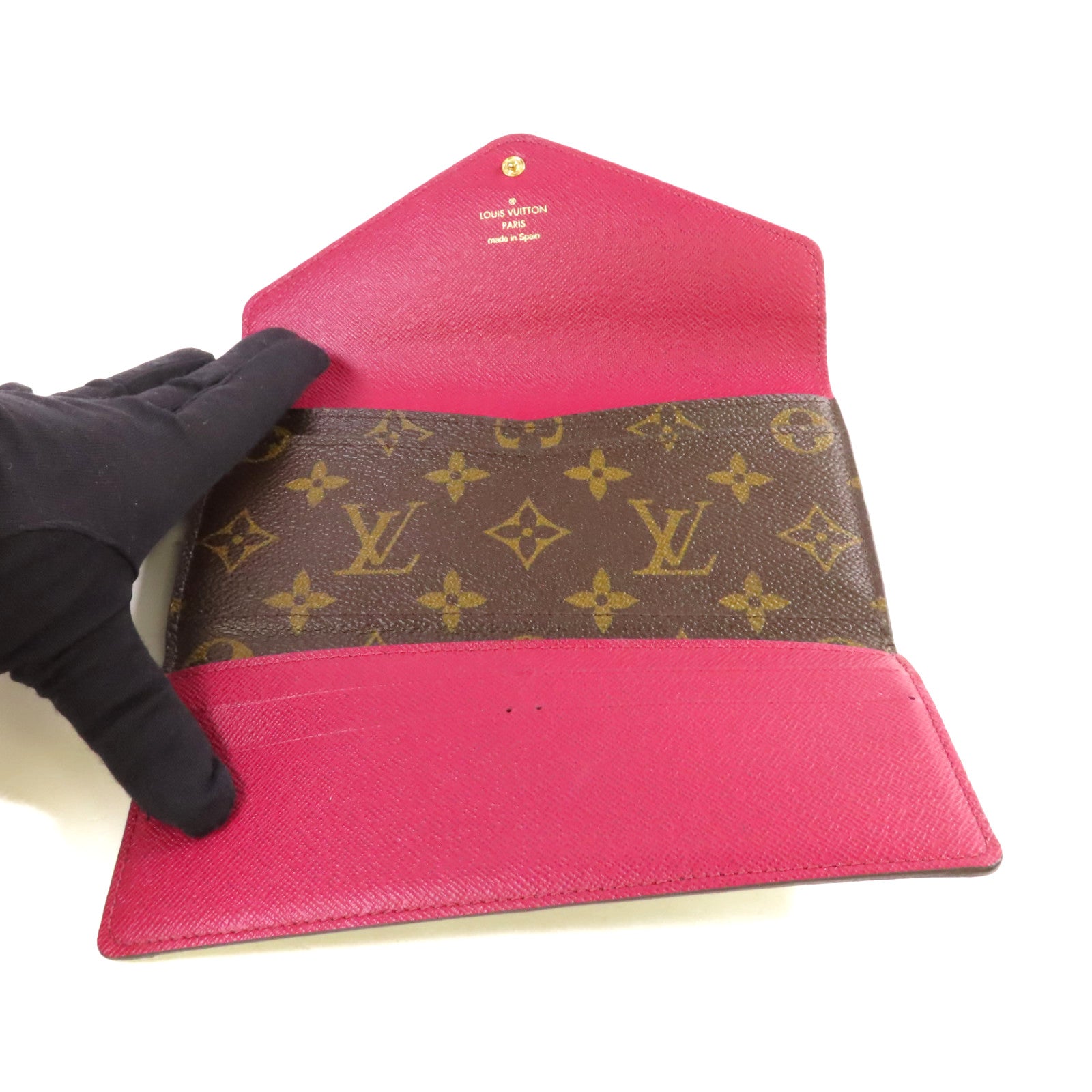 LOUIS VUITTON Monogram Josephine Long Wallet金扣長錢包啡色/紫紅色