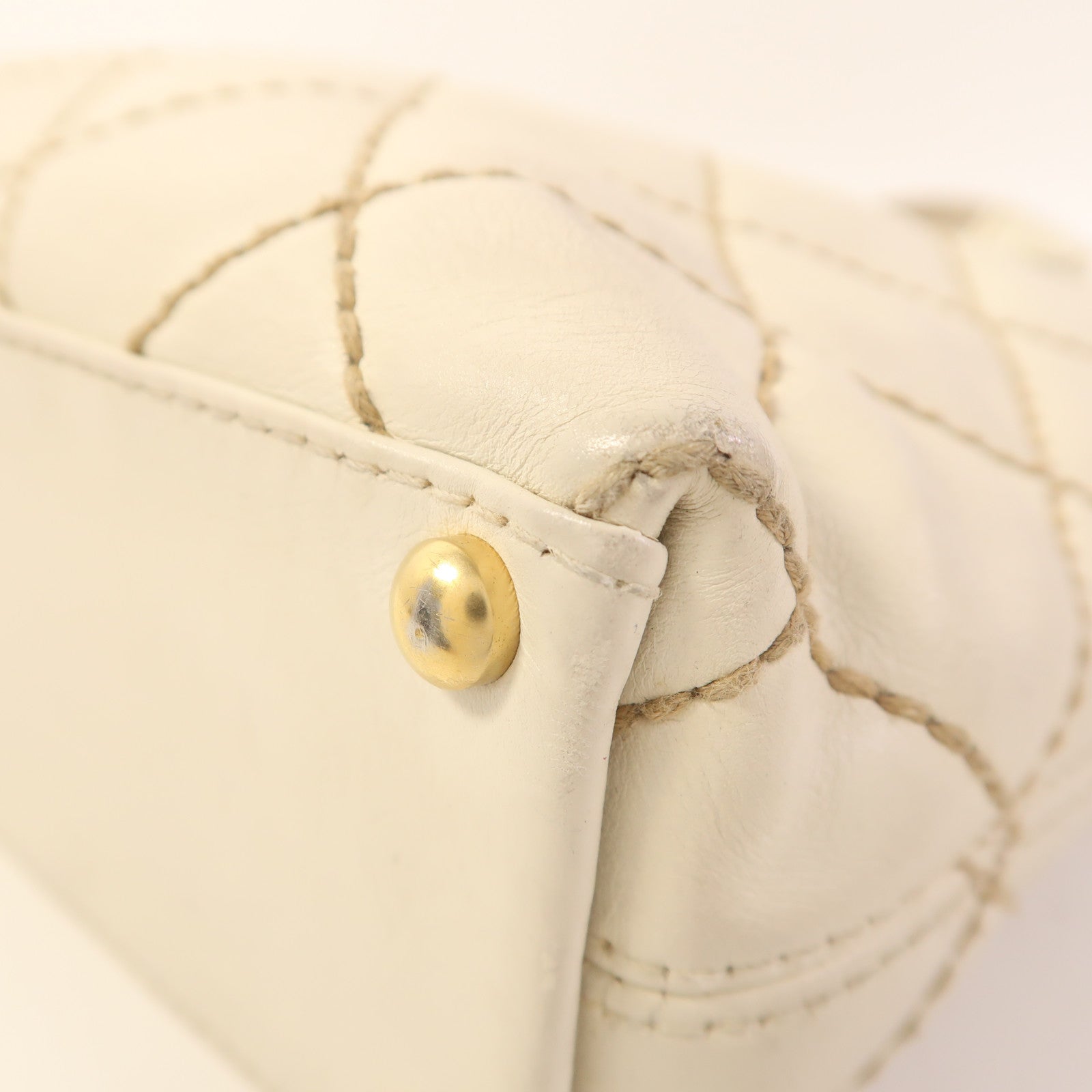 CHANEL 牛皮皮革Vintage Hand Bag金扣手挽袋