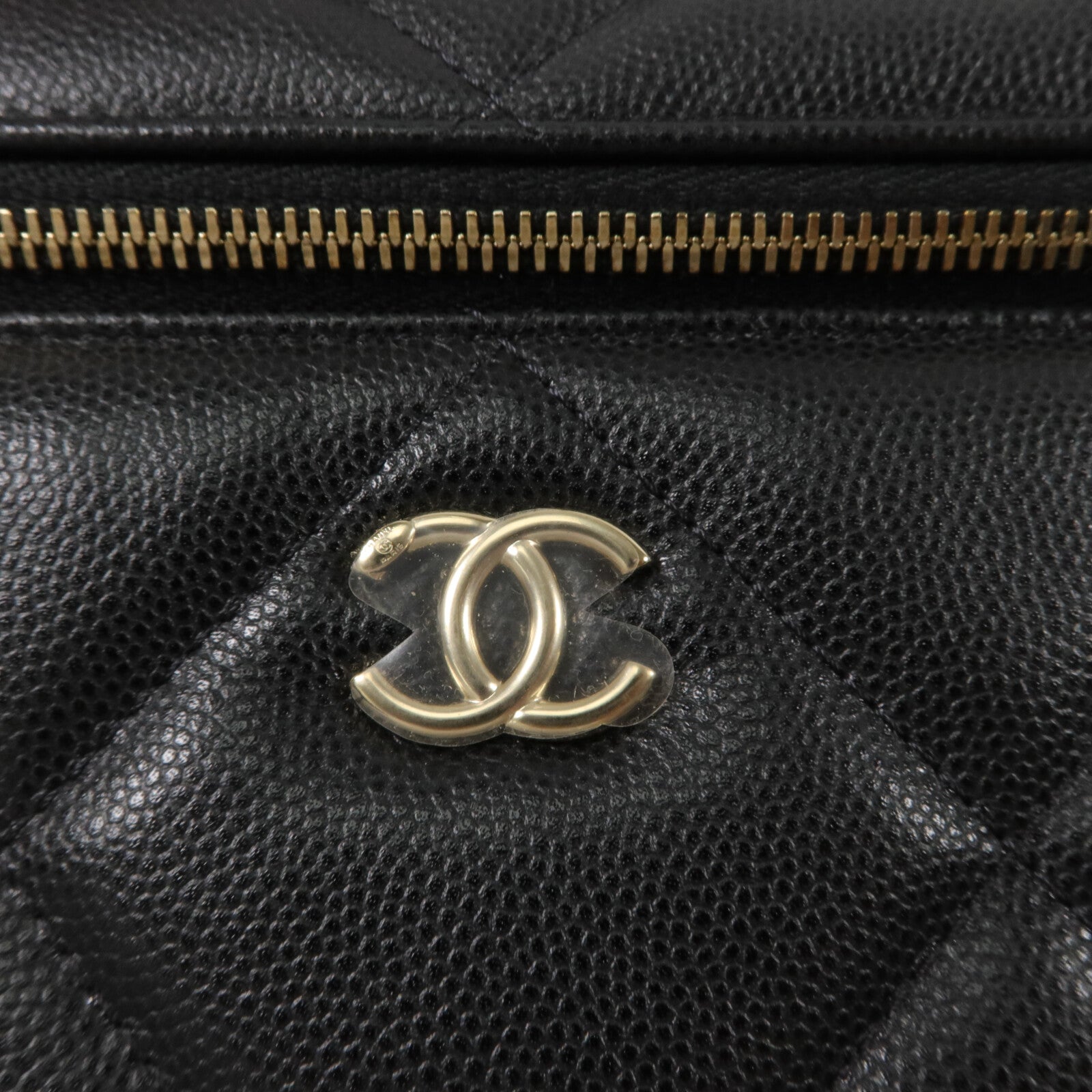 CHANEL 牛皮皮革Vanity Case鏈帶手挽肩背兩用袋