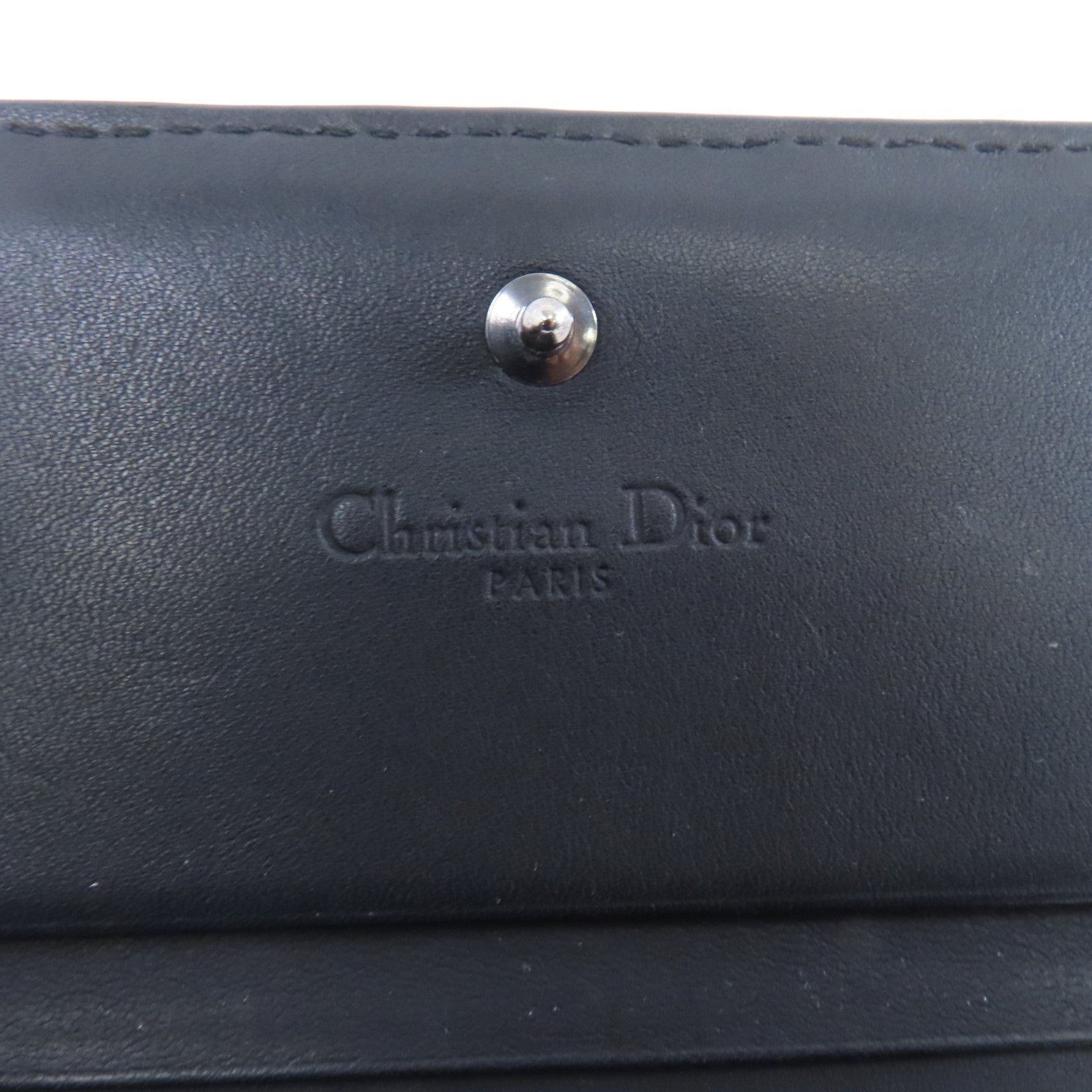 Dior 皮革Wallet銀扣錢包黑色