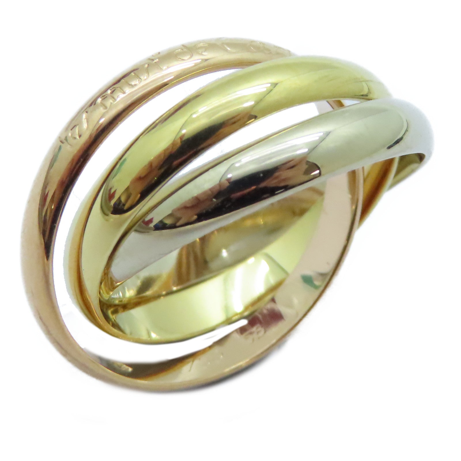 CARTIER 18K黃金/白金/玫瑰金Trinity戒指Cartier#58/US#8.25