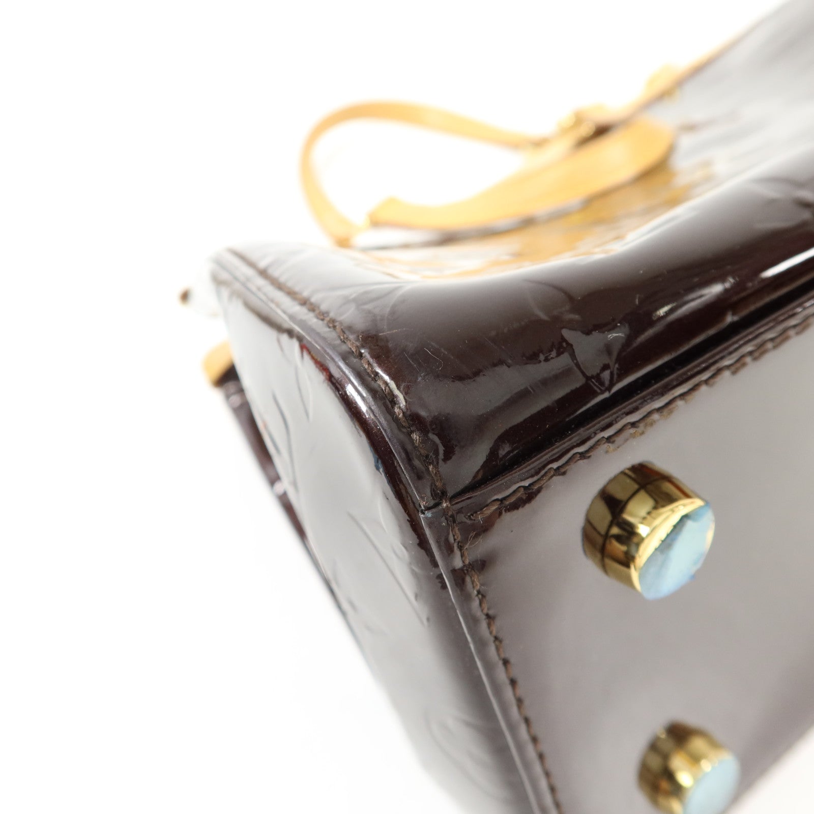 LOUIS VUITTON Vernis Brea MM金扣手挽肩背兩用袋Rouge Fauviste