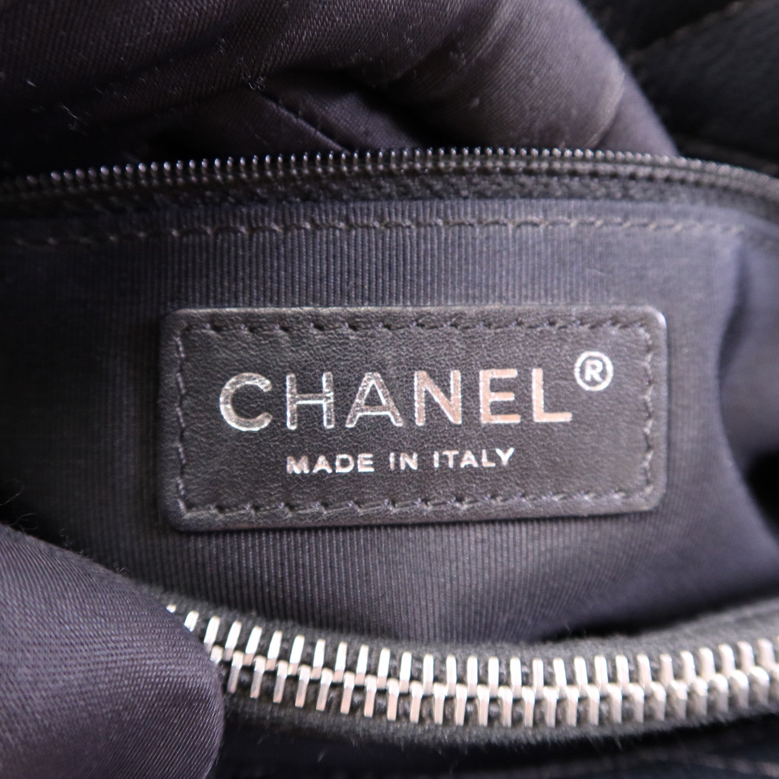 CHANEL 牛皮皮革Tote Bag銀扣鏈帶手挽袋