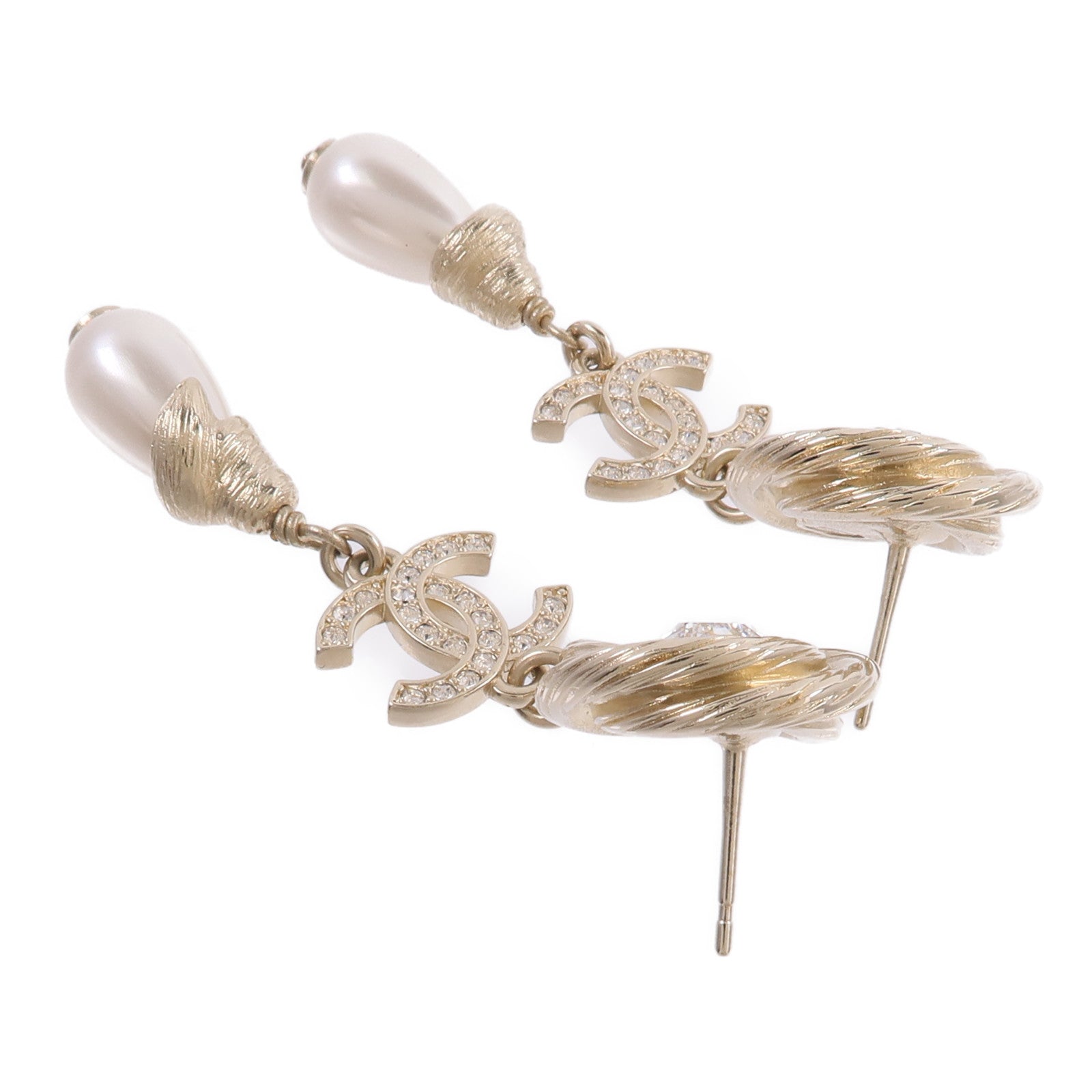 CHANEL 金屬CC Drop Earring耳環