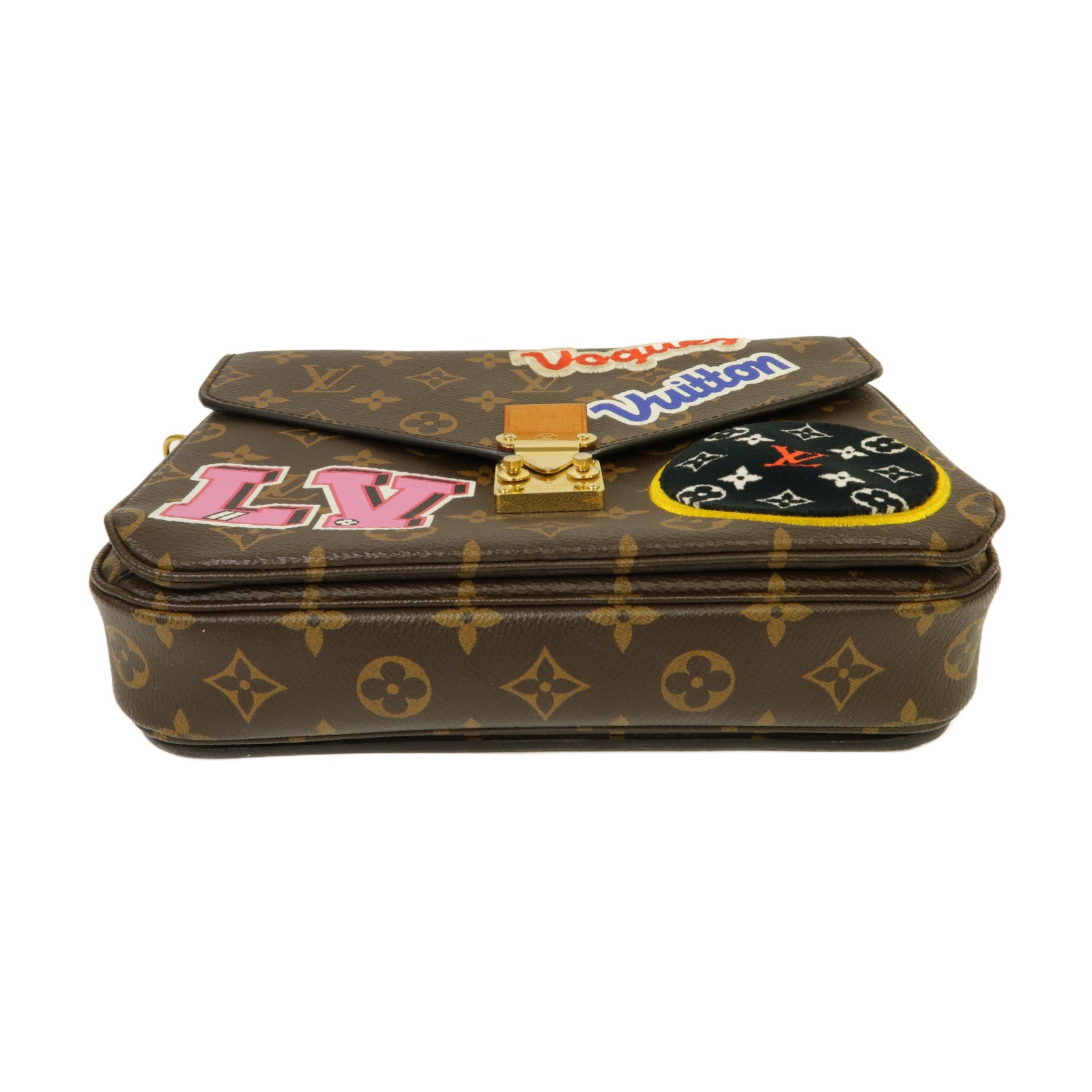 LOUIS VUITTON Monogram Pochette Metis金扣手挽肩背兩用袋棕色