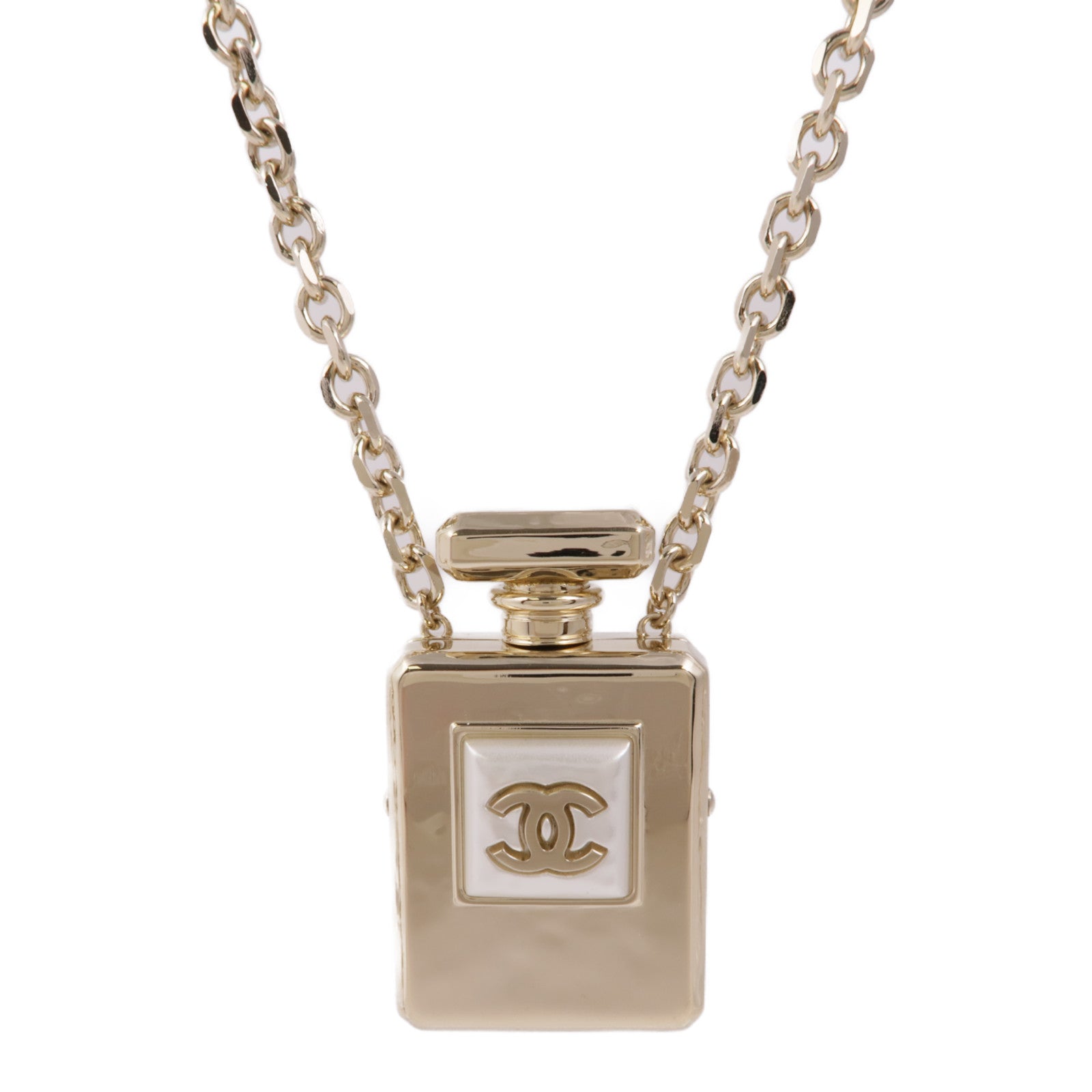 CHANEL CC Necklace Metal Gold