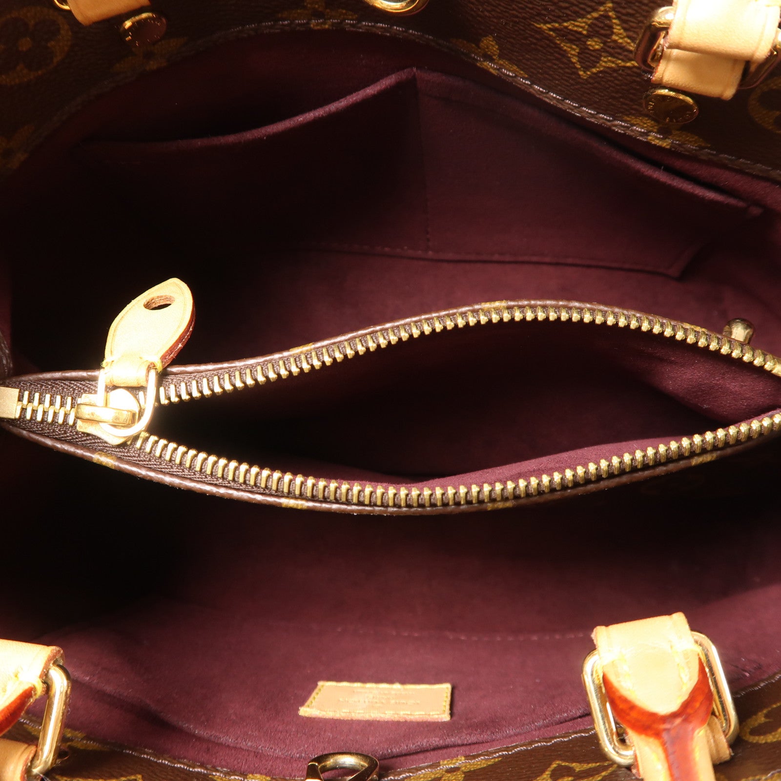 LOUIS VUITTON Monogram Montaigne BB金扣手挽肩背兩用袋棕色