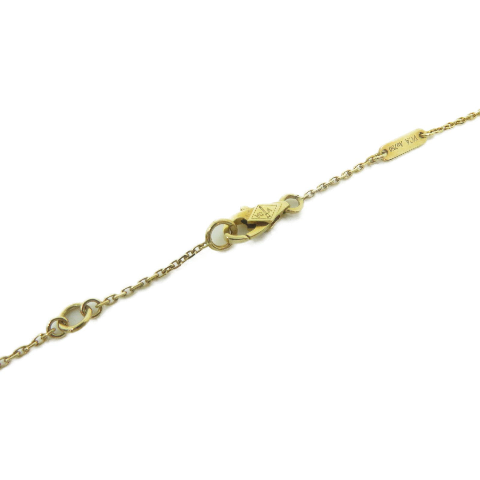 Van Cleef & Arpels 18K黃金Sweet Alhambra Pen項鍊白色/金色