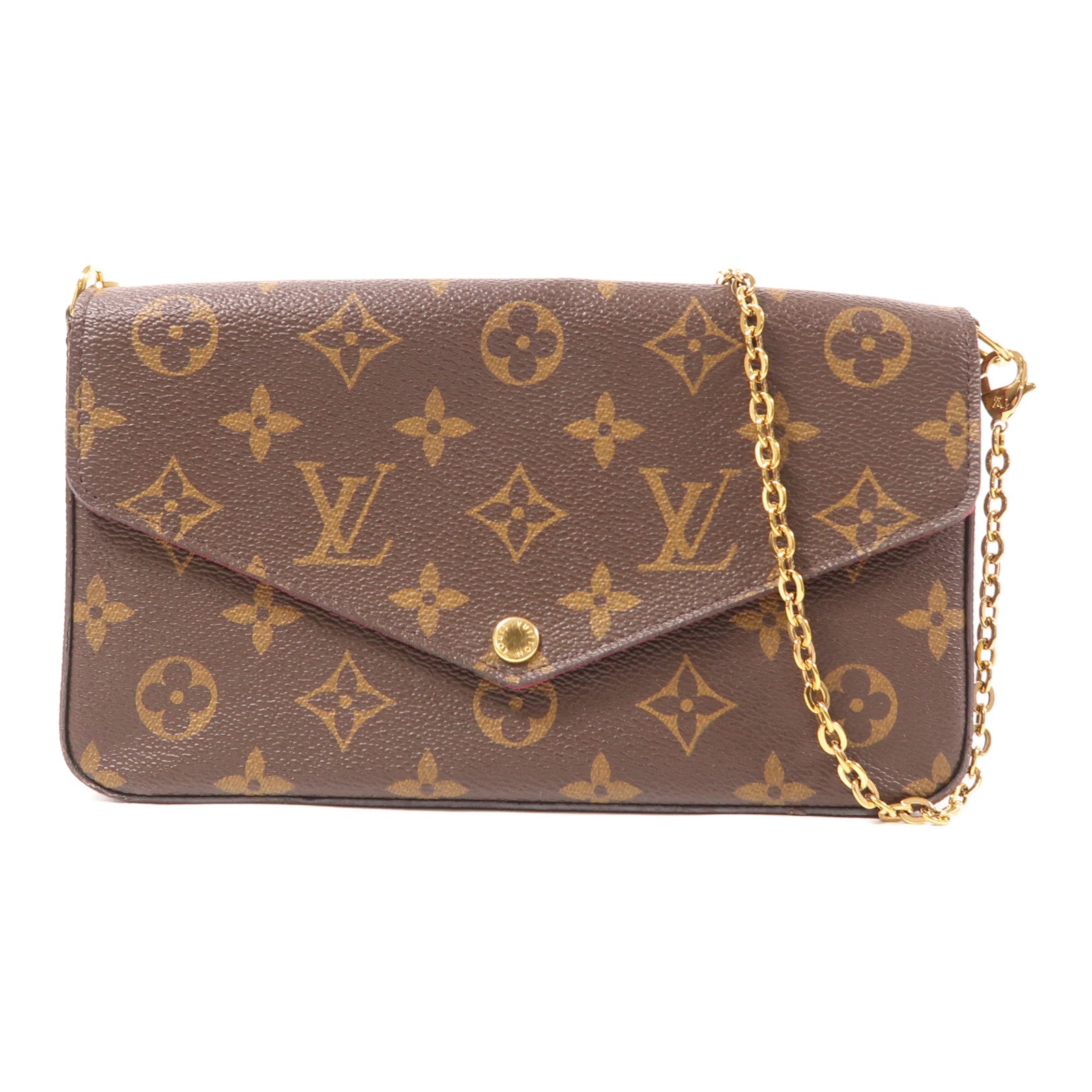 LOUIS VUITTON Monogram Pochette Felicie金扣鏈帶肩背袋