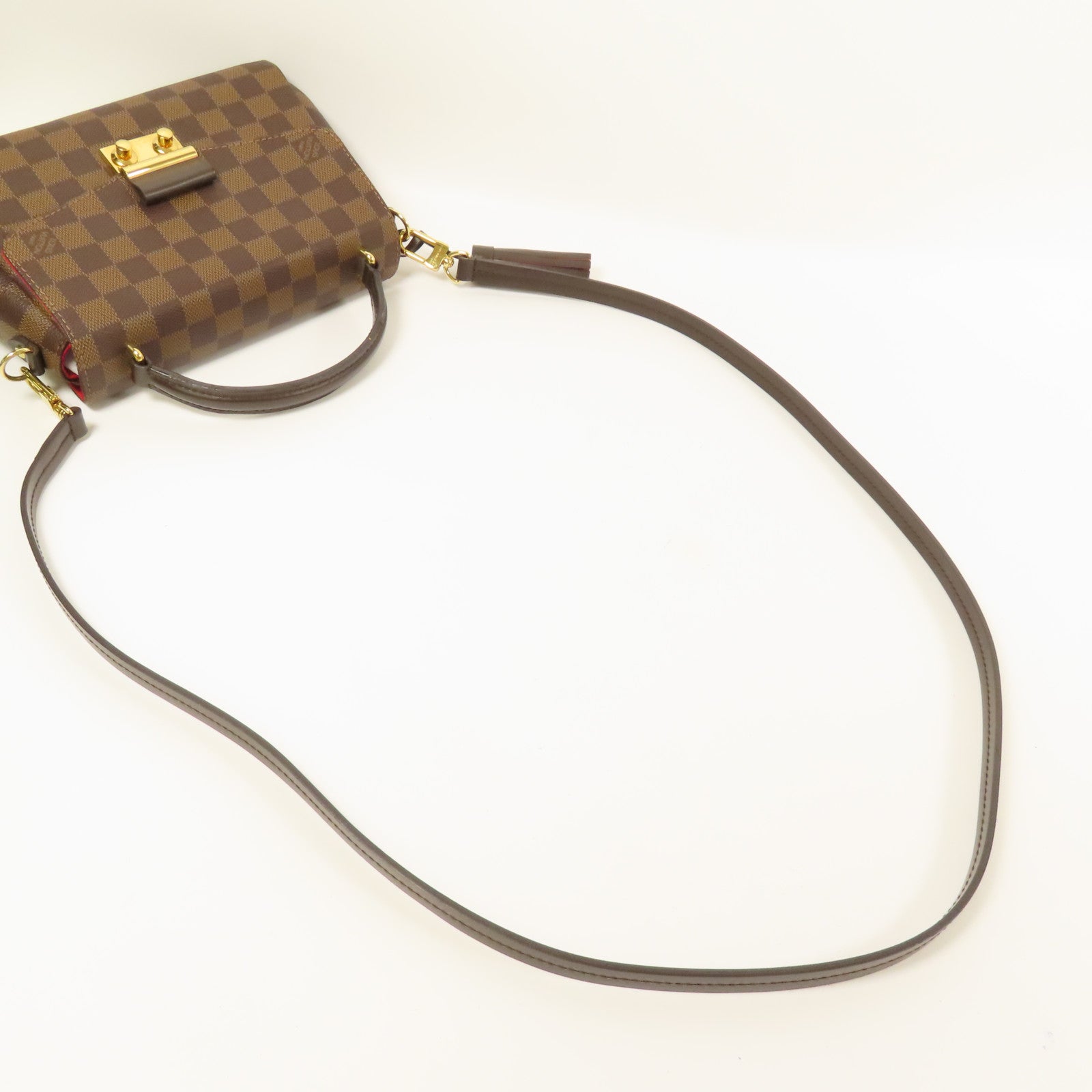 LOUIS VUITTON Damier Croisette金扣手挽肩背兩用袋