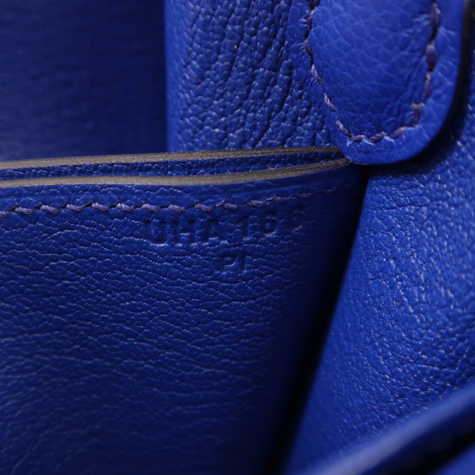 HERMES Evercolor皮革Mini Roulis金扣肩背袋灰色/藍色