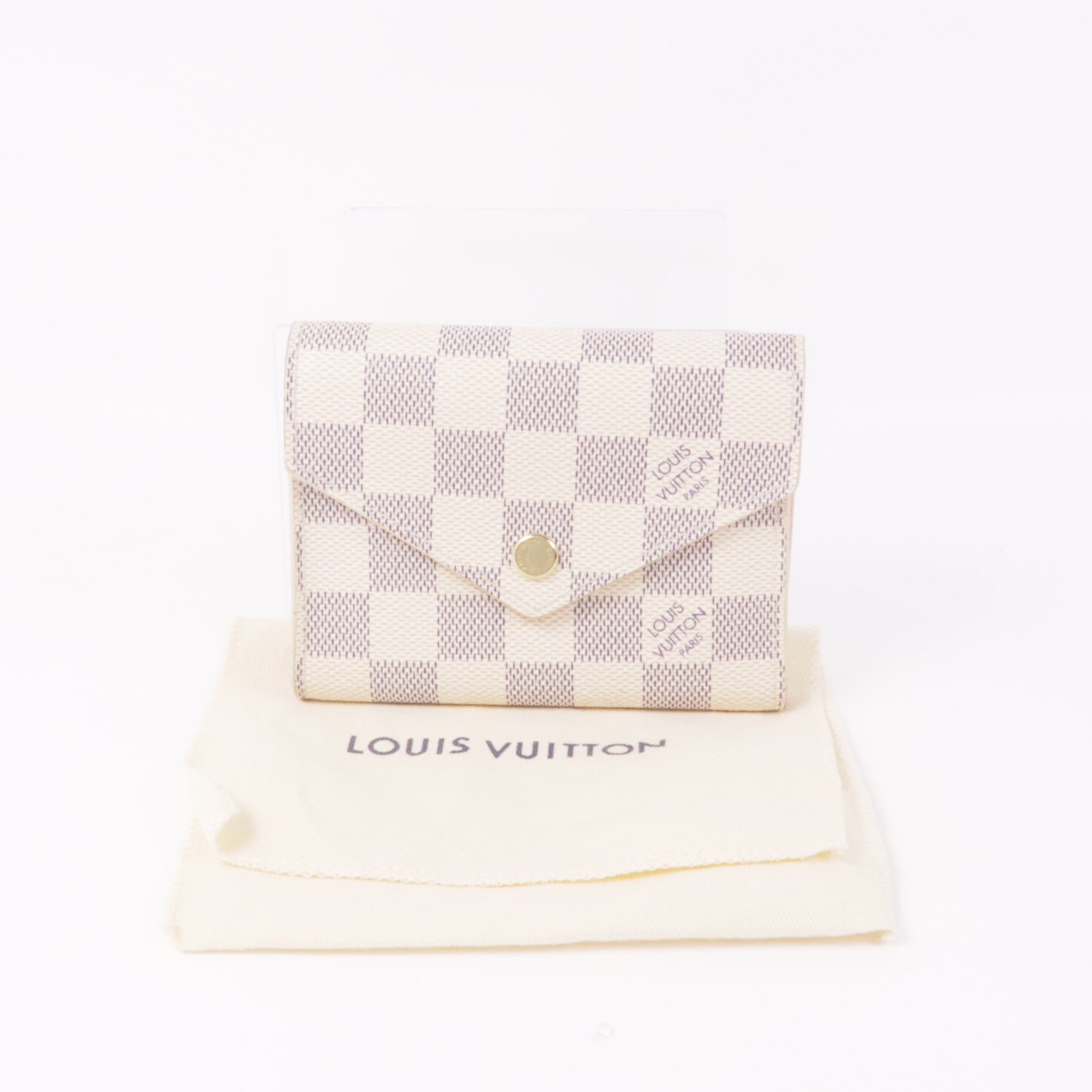 LOUIS VUITTON Damier Azur Victorine Wallet金扣錢包