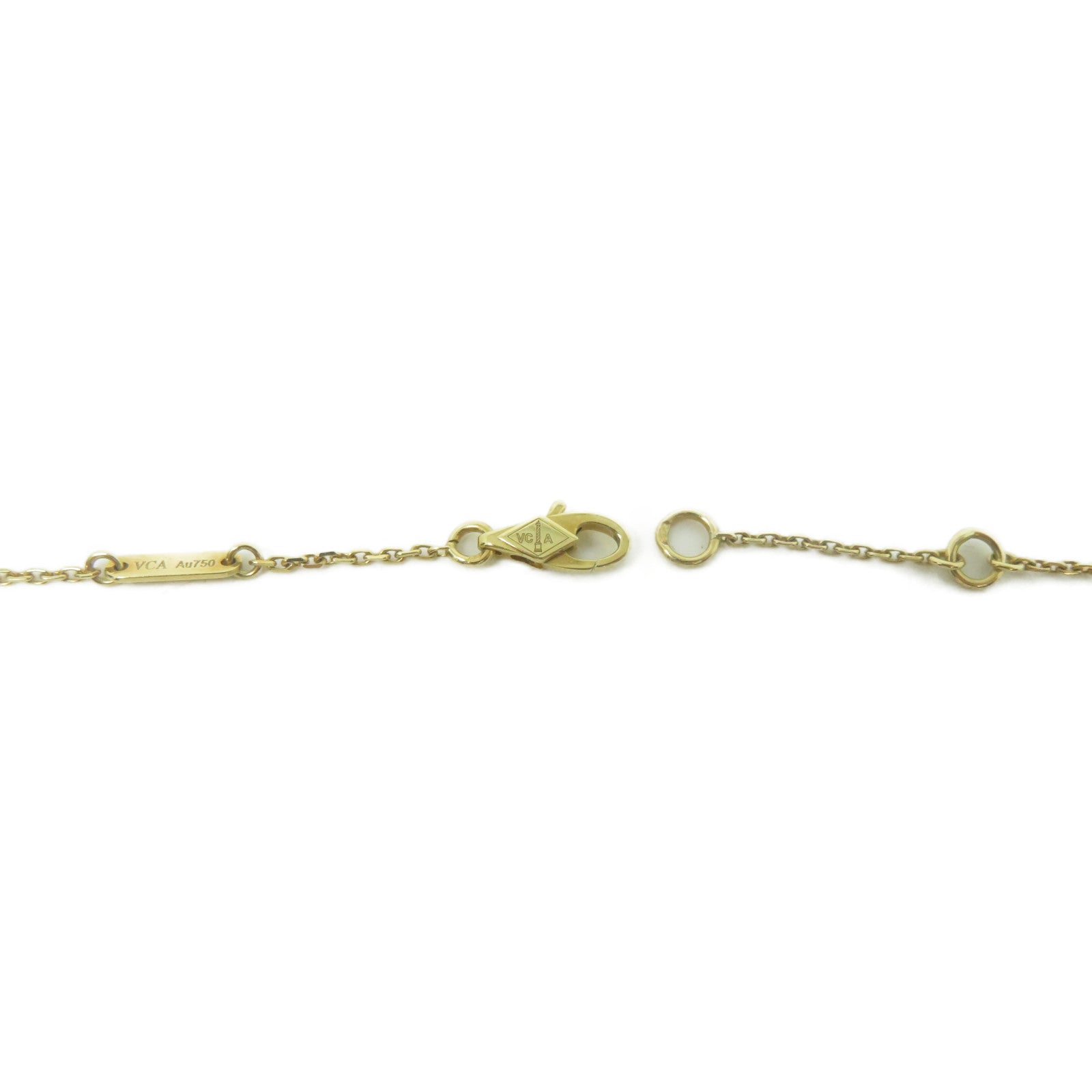 Van Cleef & Arpels 18K黃金Sweet Alhambra Pen項鍊白色/金色