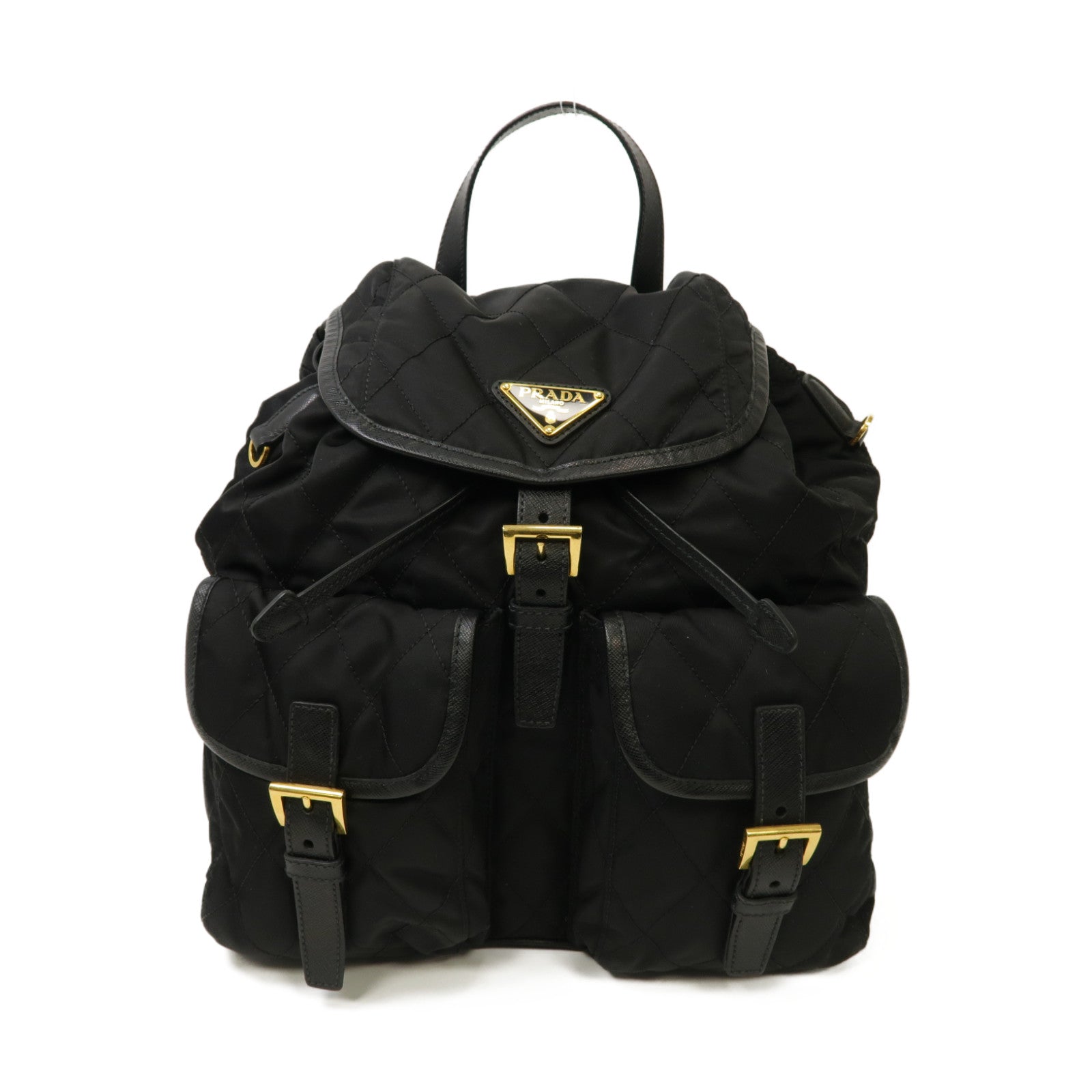 PRADA 尼龍Backpack金扣背包黒色