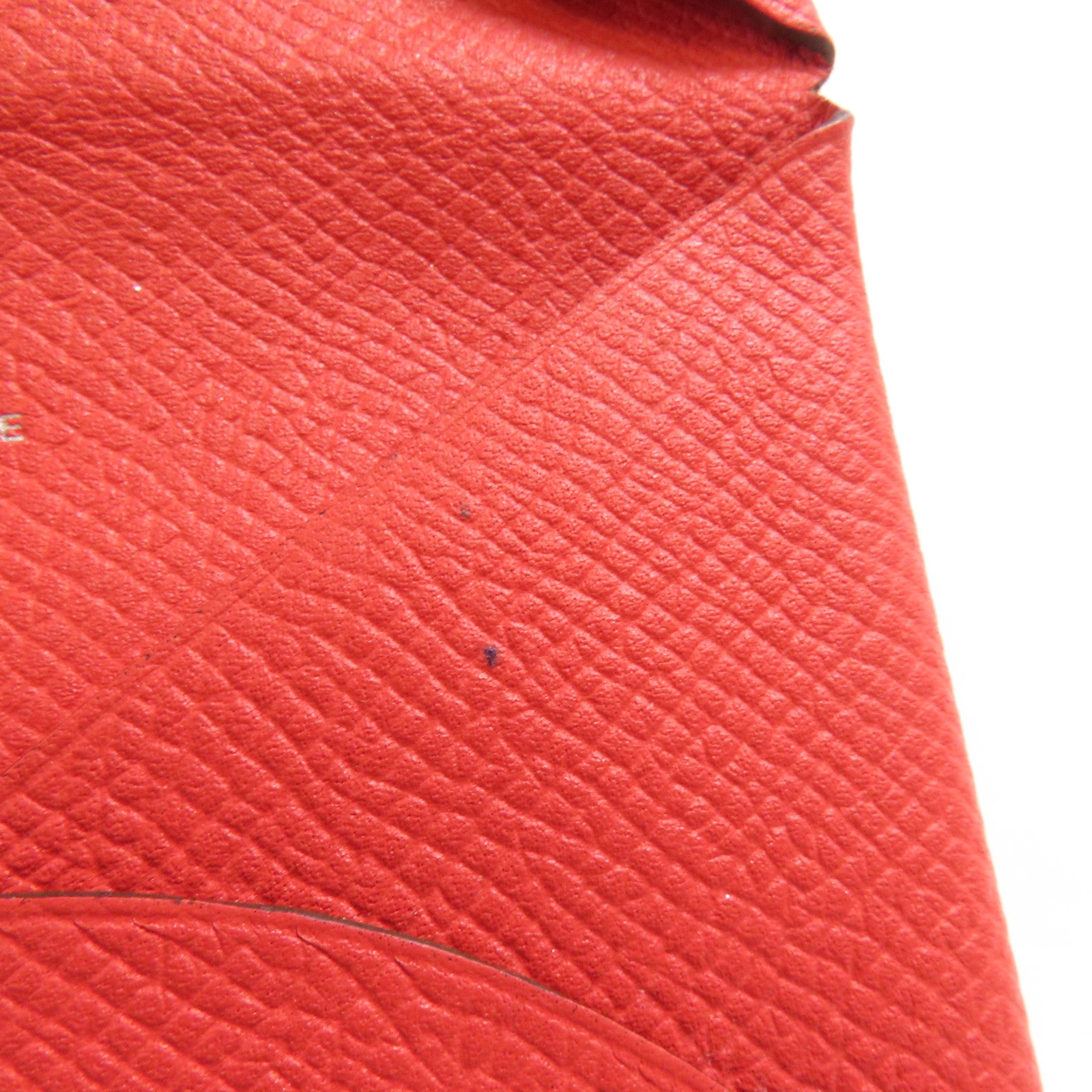 HERMES Epsom皮革Calvi銀扣卡片套Rouge Pivoine