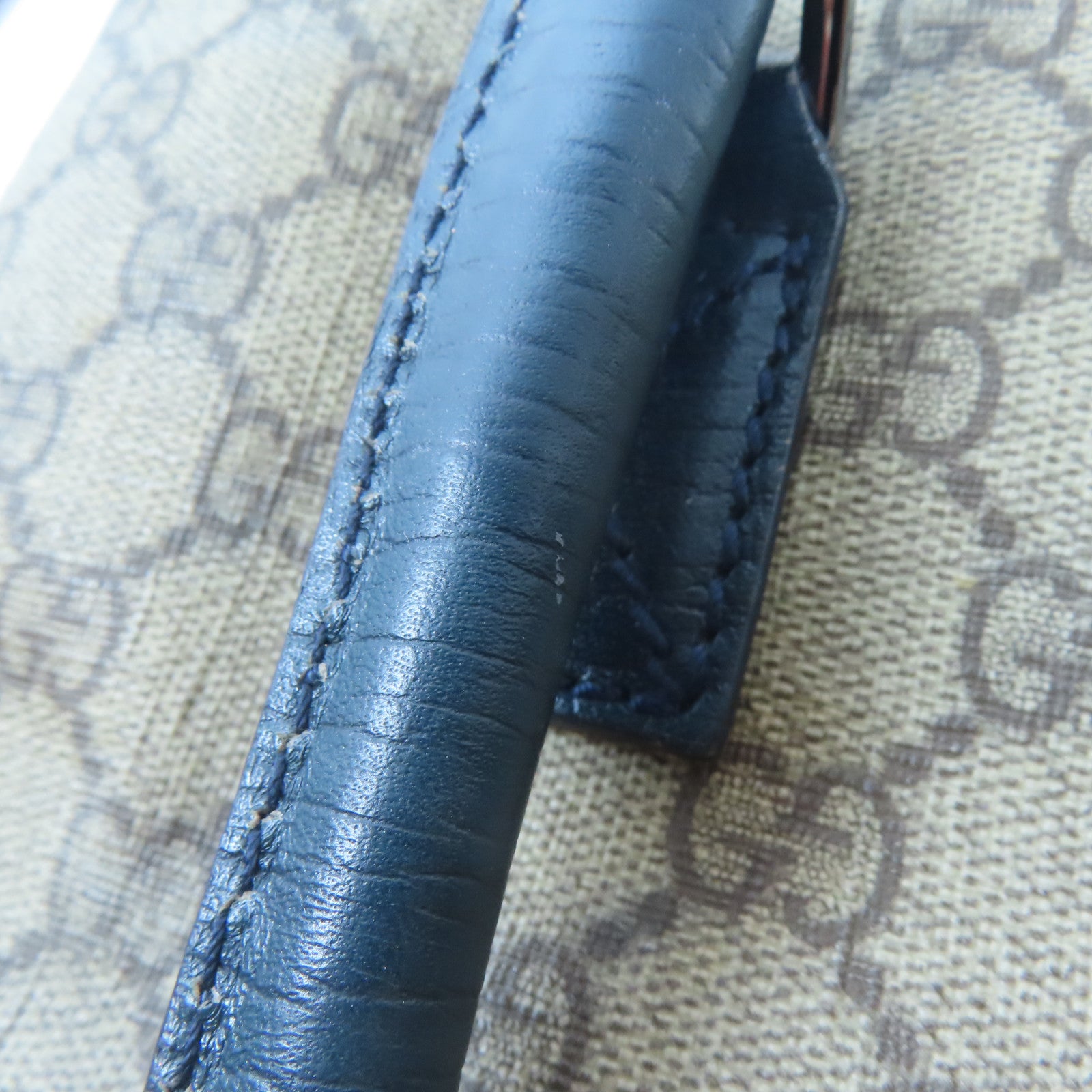 GUCCI 塗層帆布/皮革Tote Bag銀扣手挽袋啡色