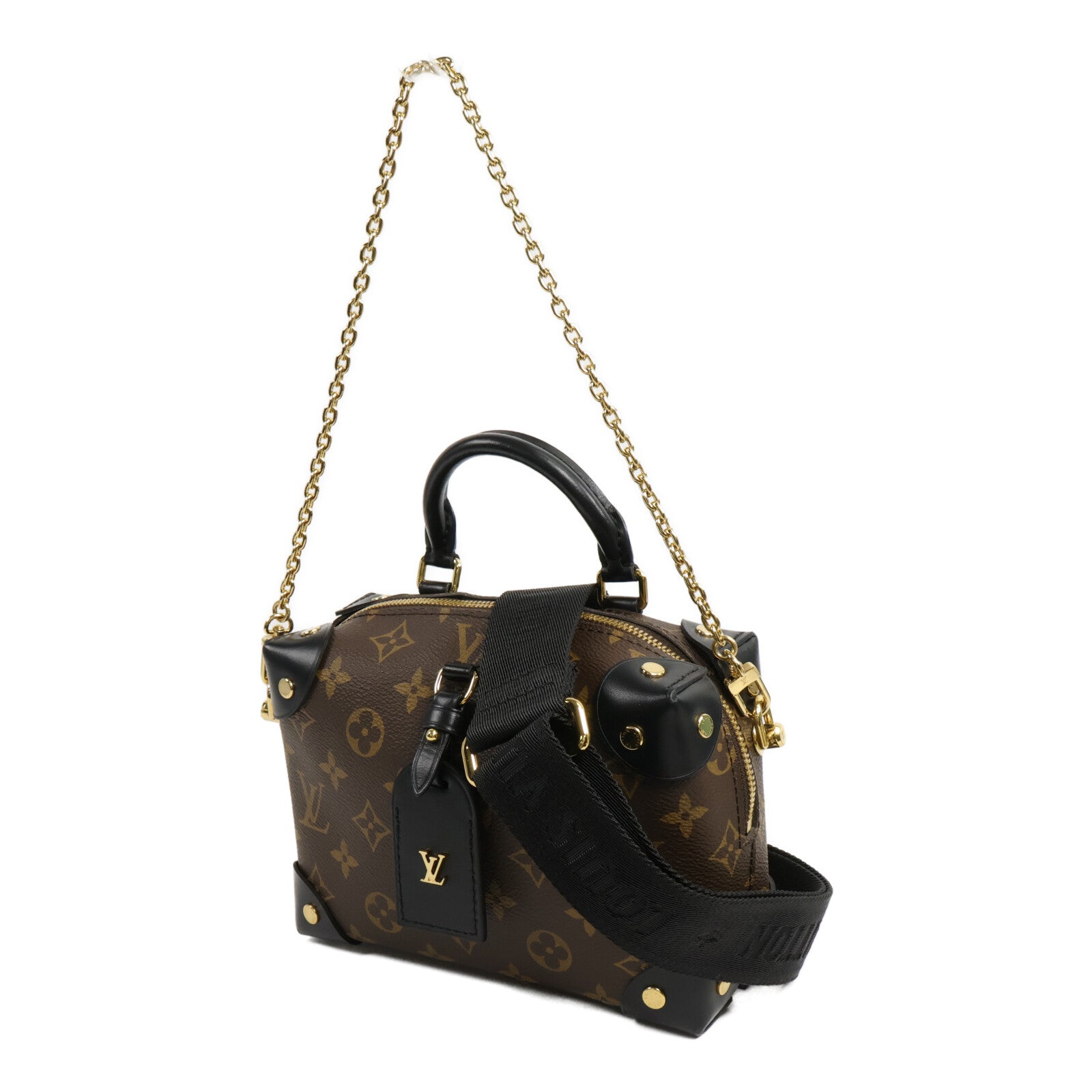 LOUIS VUITTON Monogram Petite Malle Souple手挽肩背兩用袋
