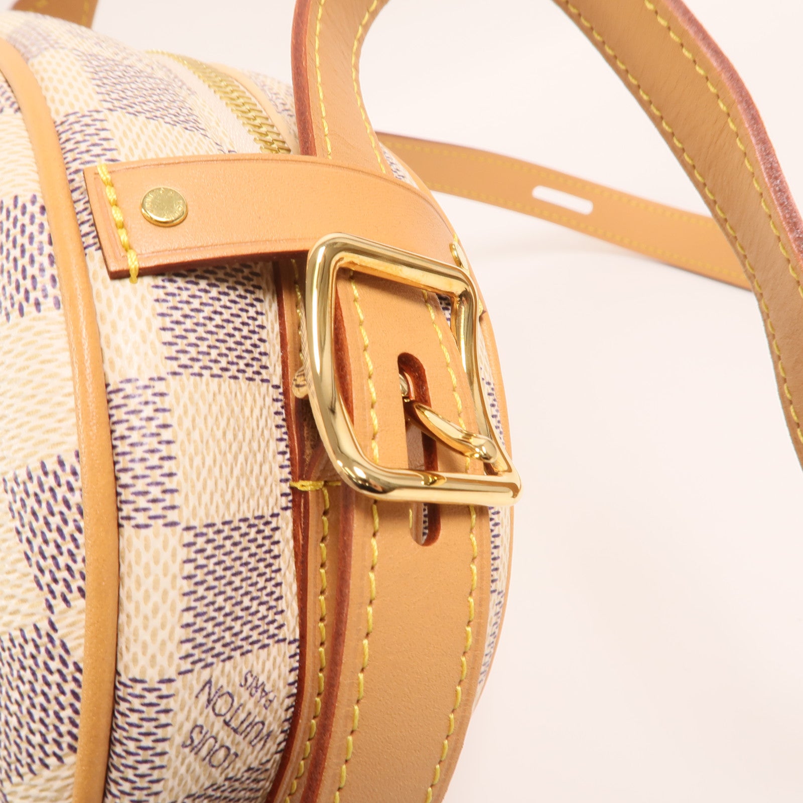 LOUIS VUITTON Damier Azur Boite Chapeau Souple PM金扣肩背袋