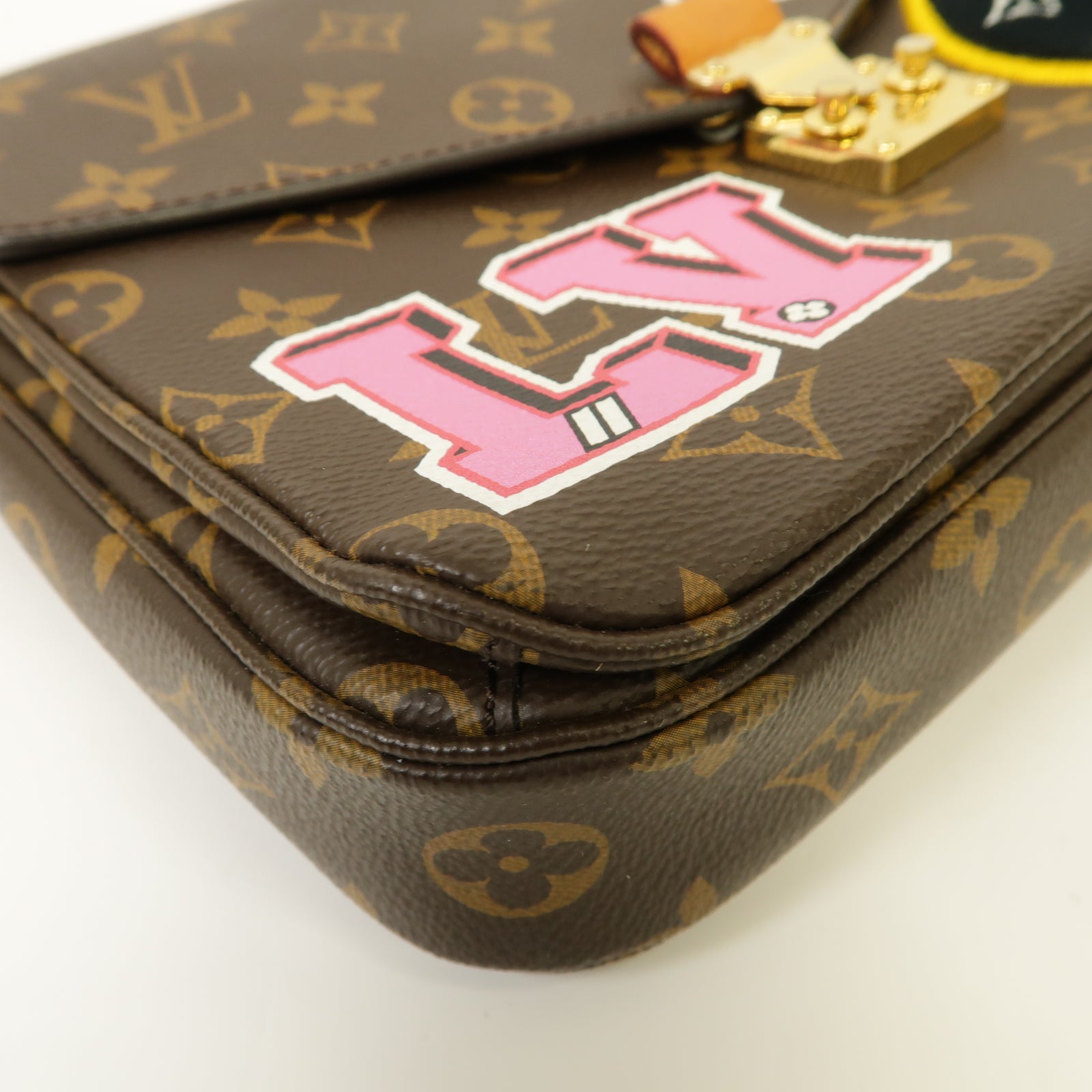 LOUIS VUITTON Monogram Pochette Metis金扣手挽肩背兩用袋棕色
