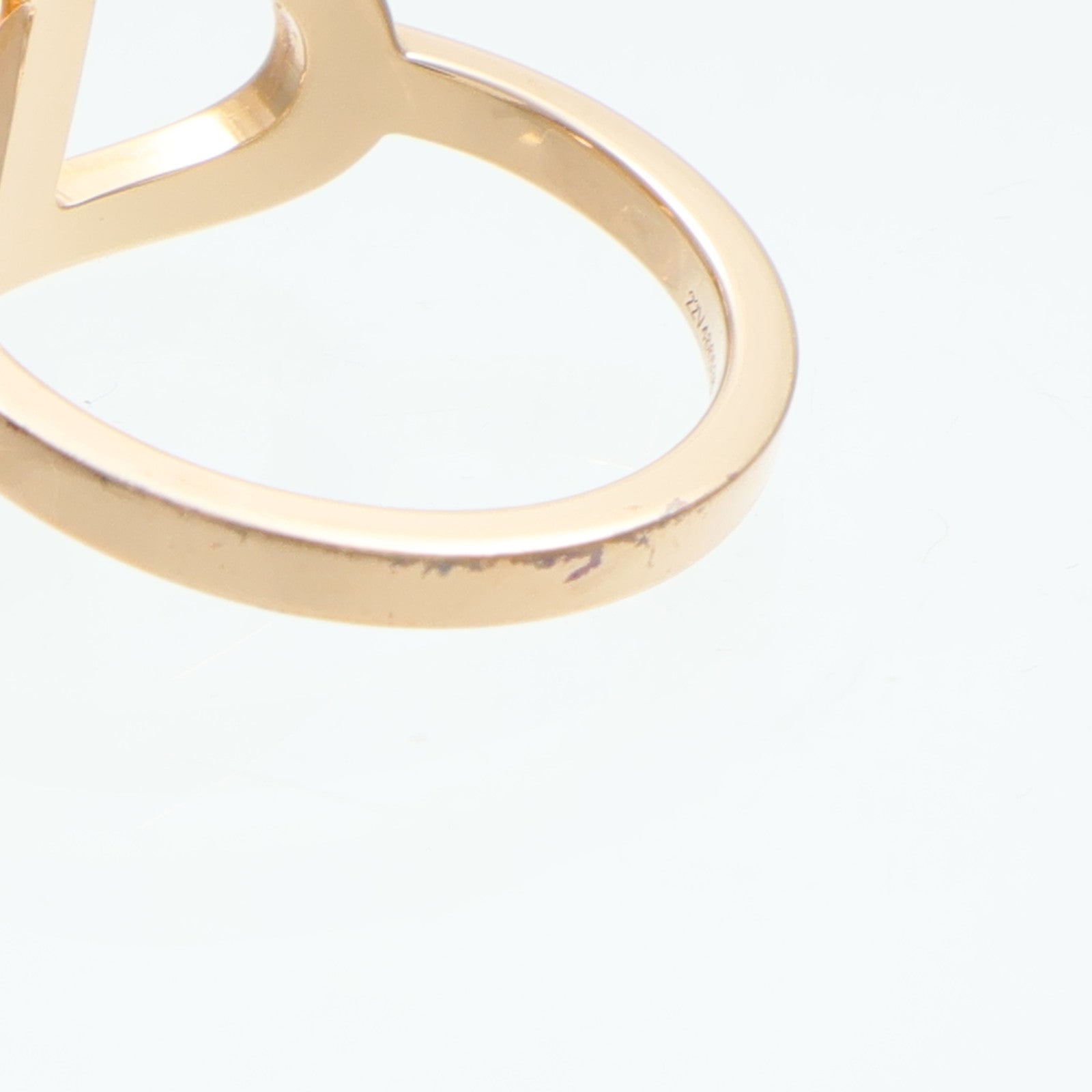 HERMES 18K玫瑰金Chaine D'ancre Contour Ring鑽石戒指
