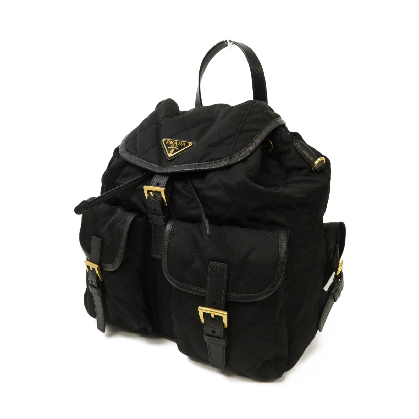 PRADA 尼龍Backpack金扣背包黒色