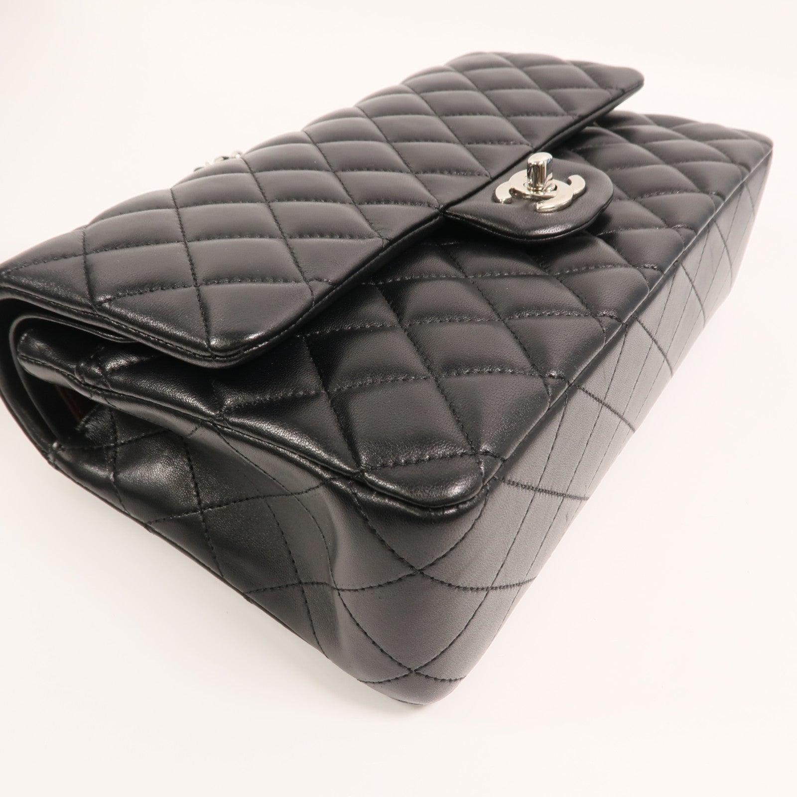 CHANEL 羊皮皮革Classic 25銀扣鏈帶肩背袋