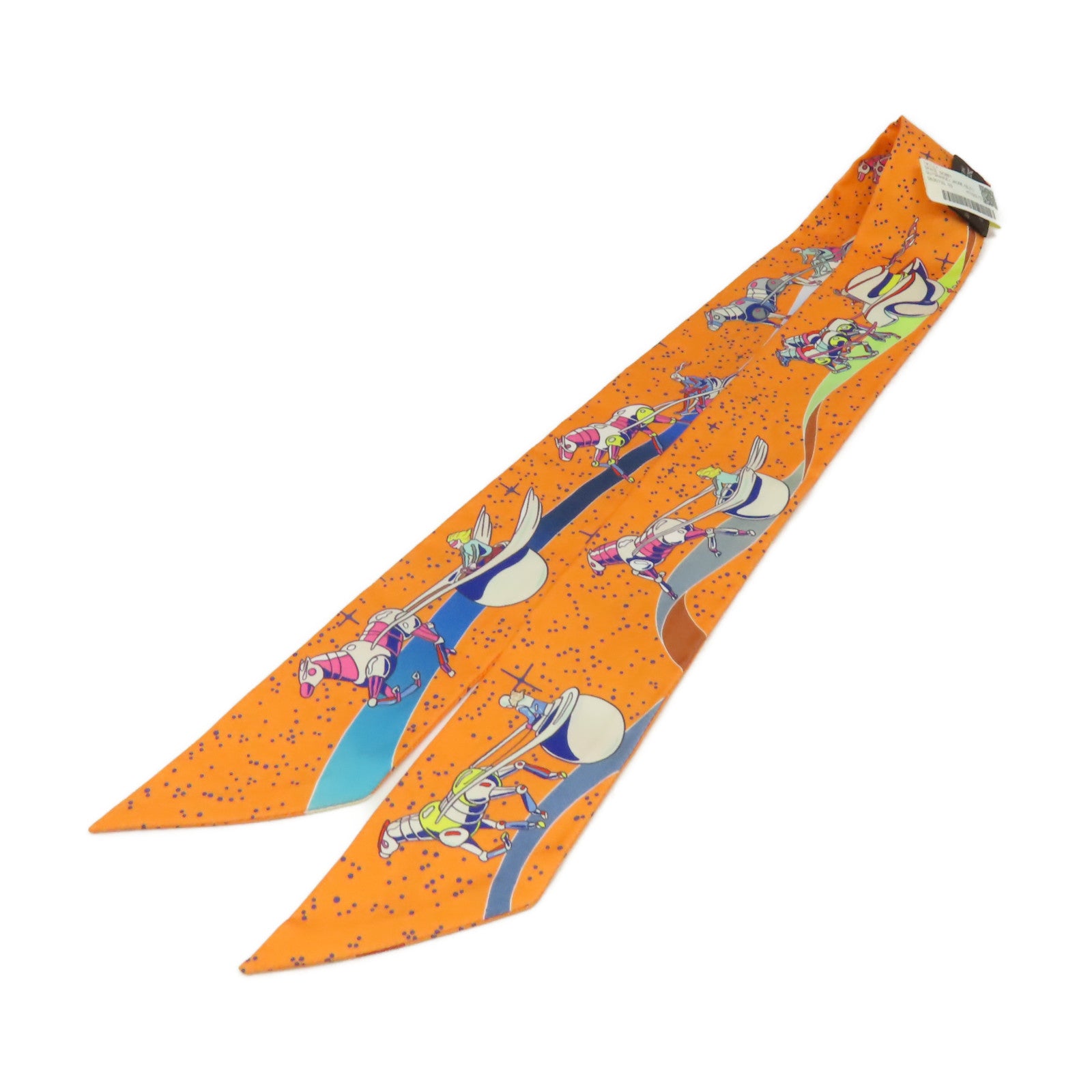 HERMES 【激減優惠】絲質Twilly Scarf絲巾橙色/黃色/彩色
