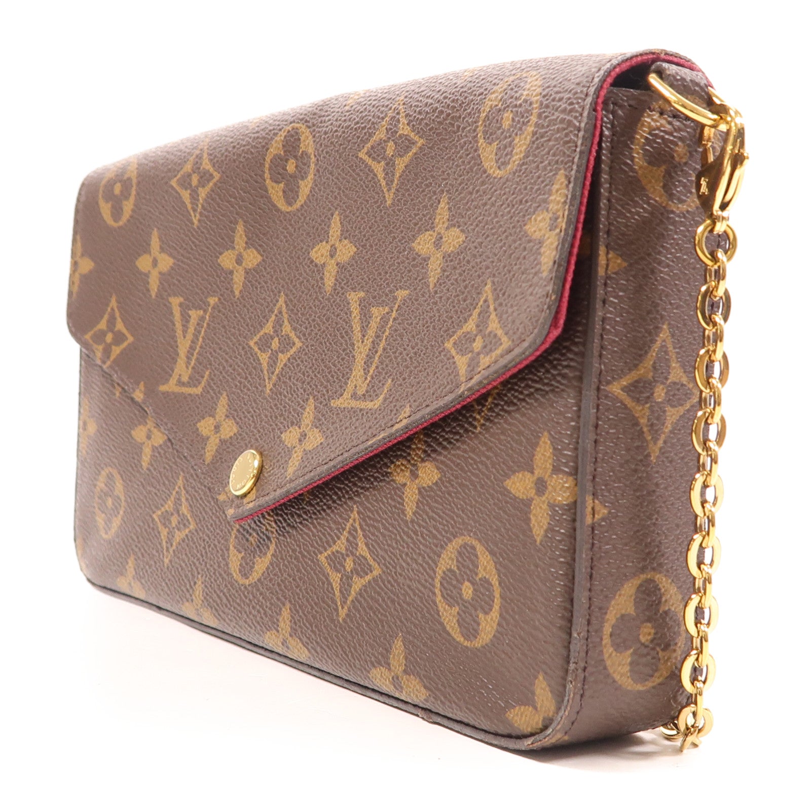LOUIS VUITTON Monogram Pochette Felicie金扣鏈帶肩背袋