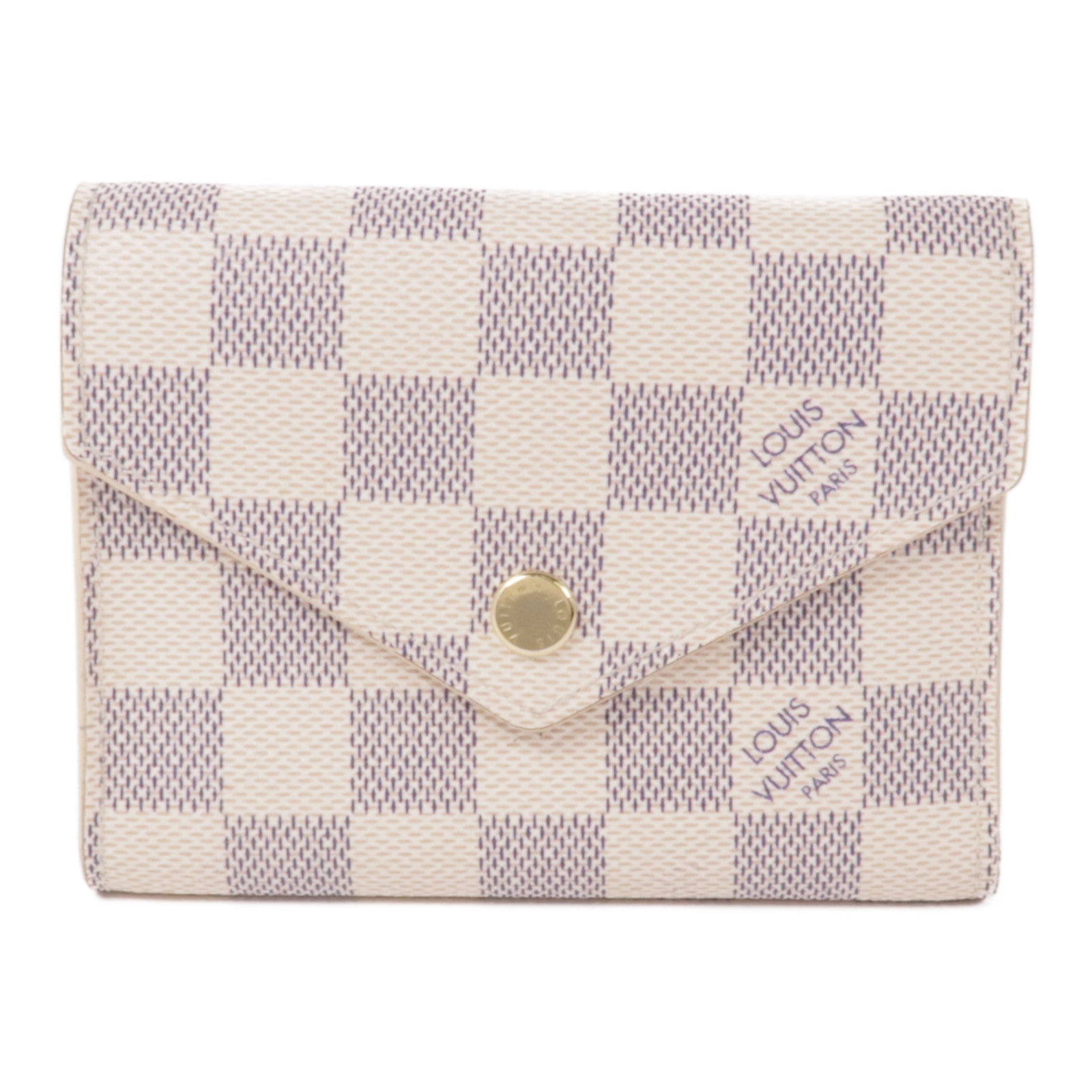 LOUIS VUITTON Damier Azur Victorine Wallet金扣錢包