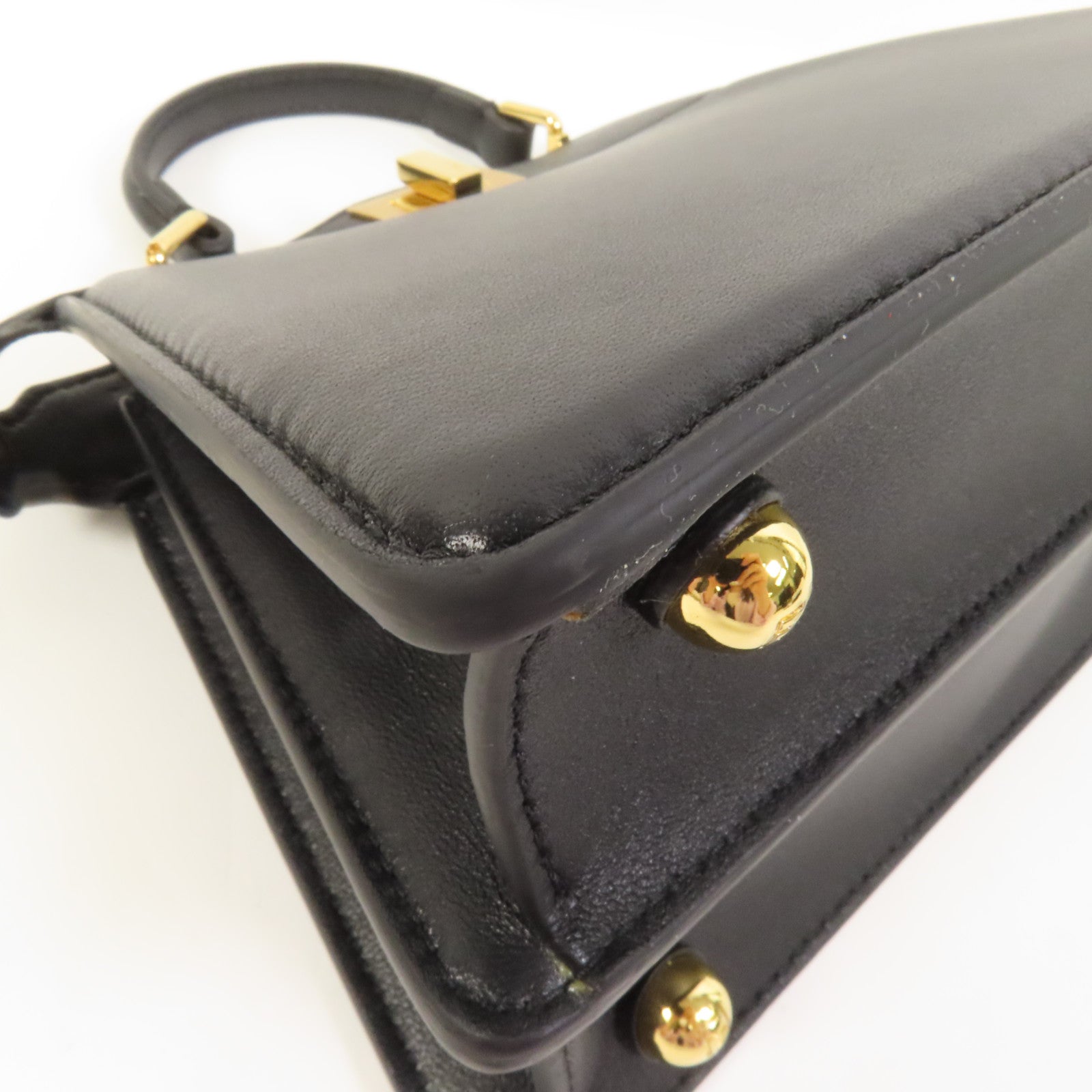 FENDI 牛皮皮革Iconic Peekaboo Micro手挽肩背兩用袋
