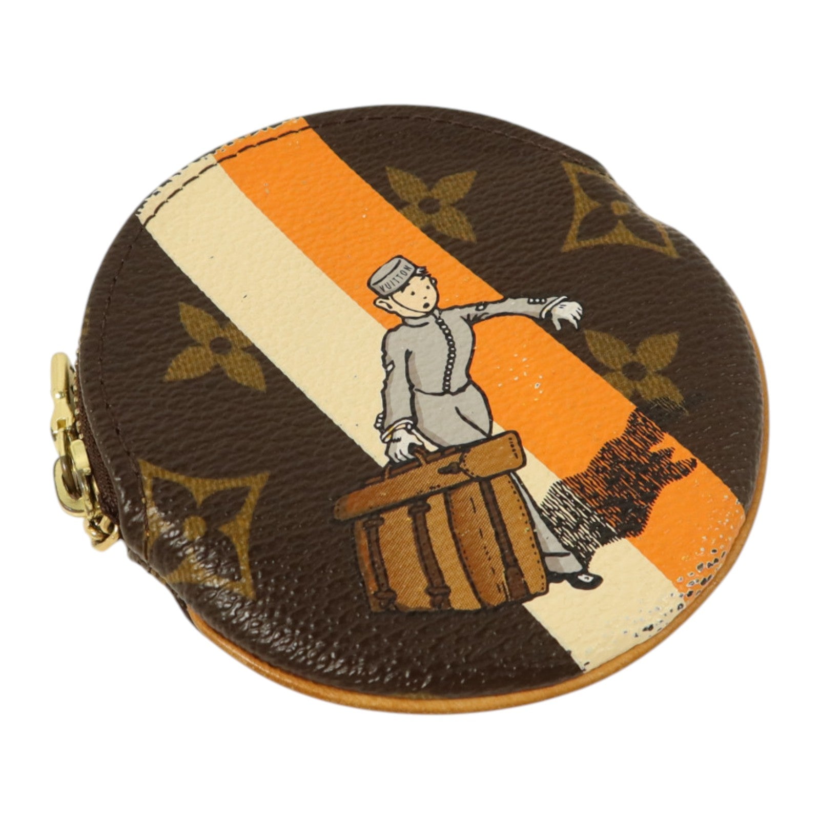 LOUIS VUITTON Monogram Groom Coins Case金扣零錢包