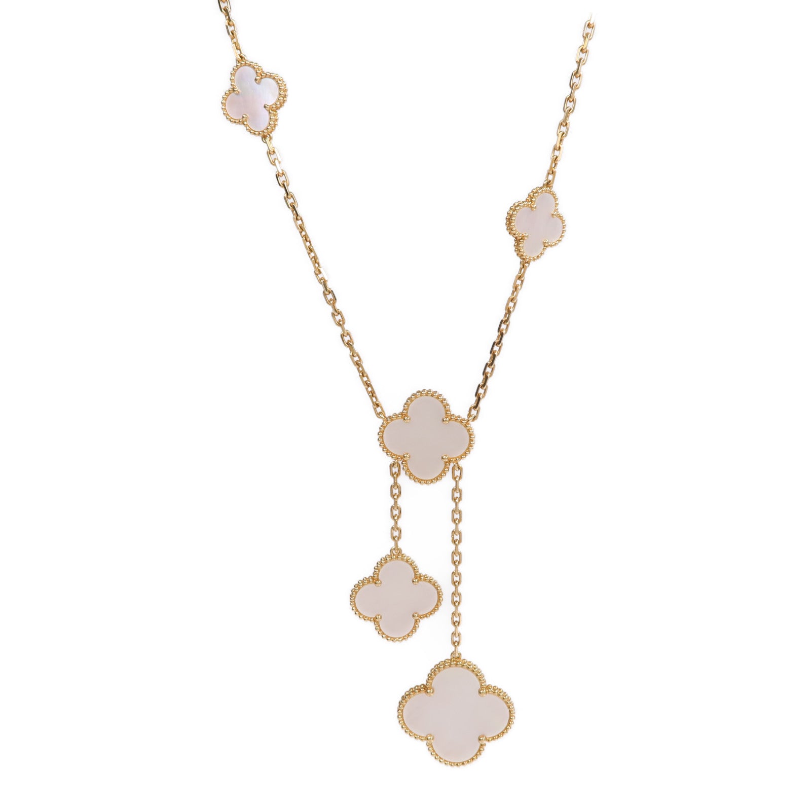 Van Cleef & Arpels 18K黃金Magic Alhambra 6 Motifs珍珠母貝項鍊