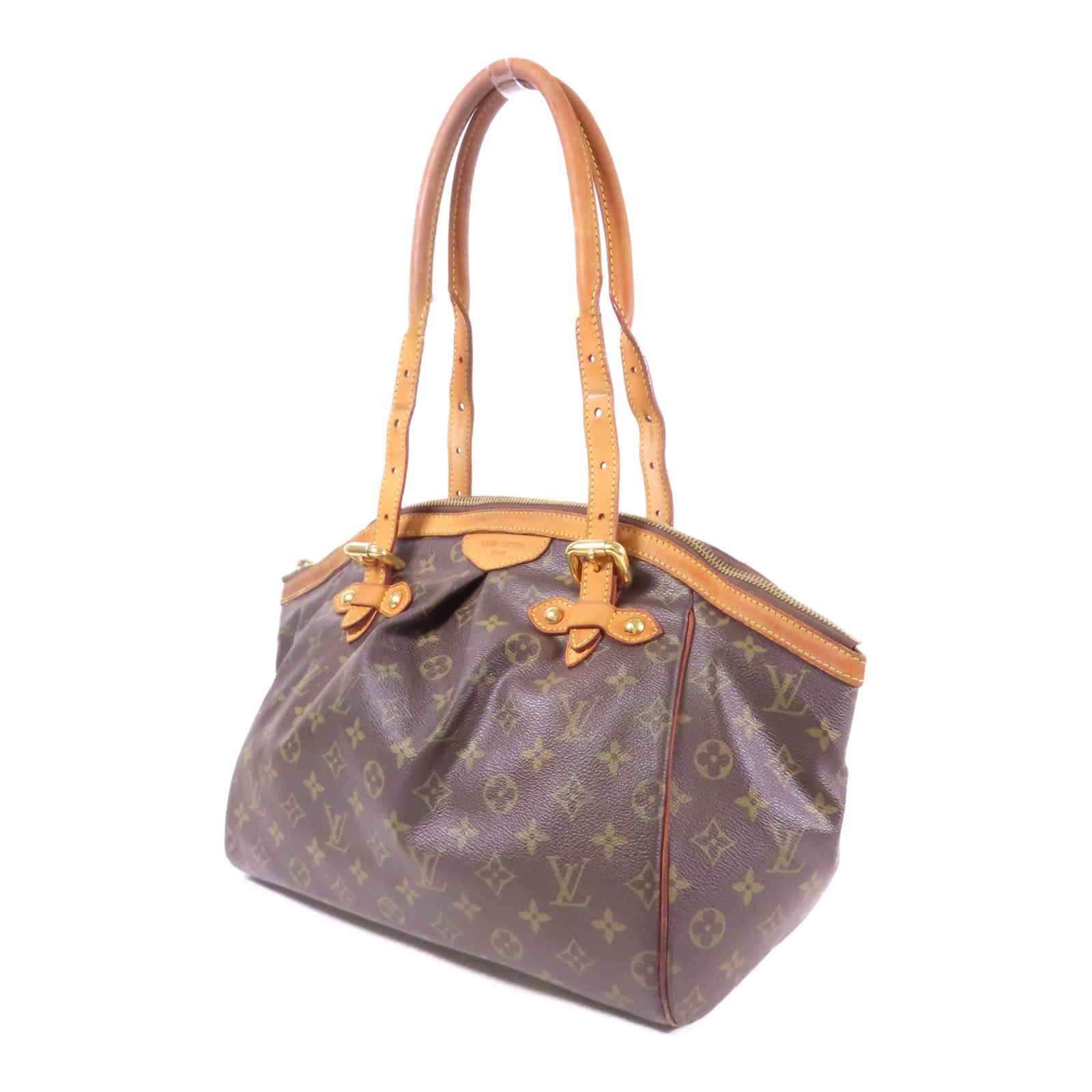 LOUIS VUITTON Monogram Tivoli GM金扣肩背袋棕色