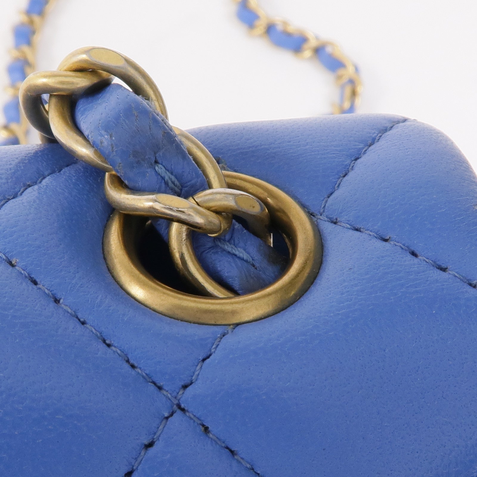 CHANEL 羊皮皮革Mini Classic 20金扣鏈帶肩背袋