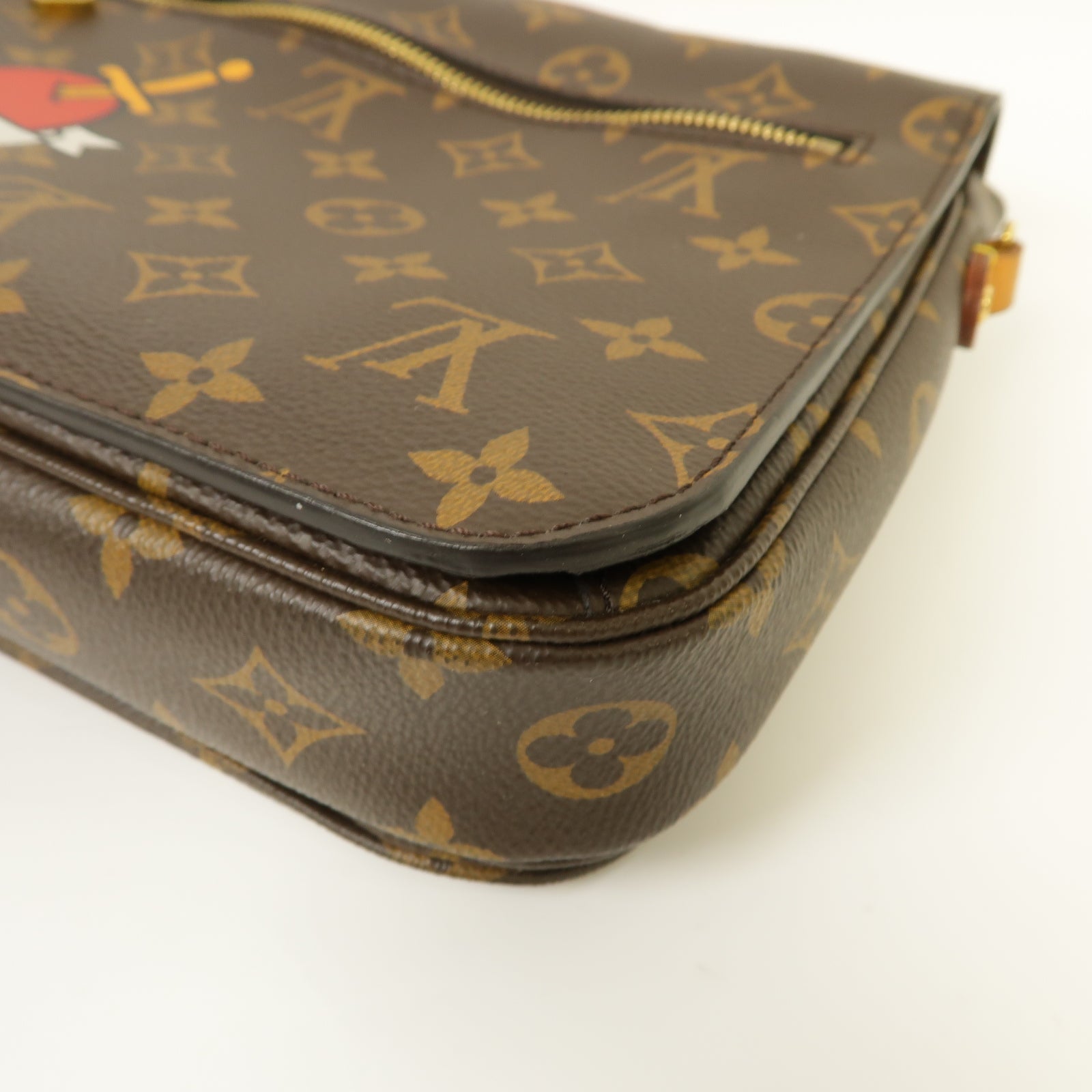 LOUIS VUITTON Monogram Pochette Metis金扣手挽肩背兩用袋棕色