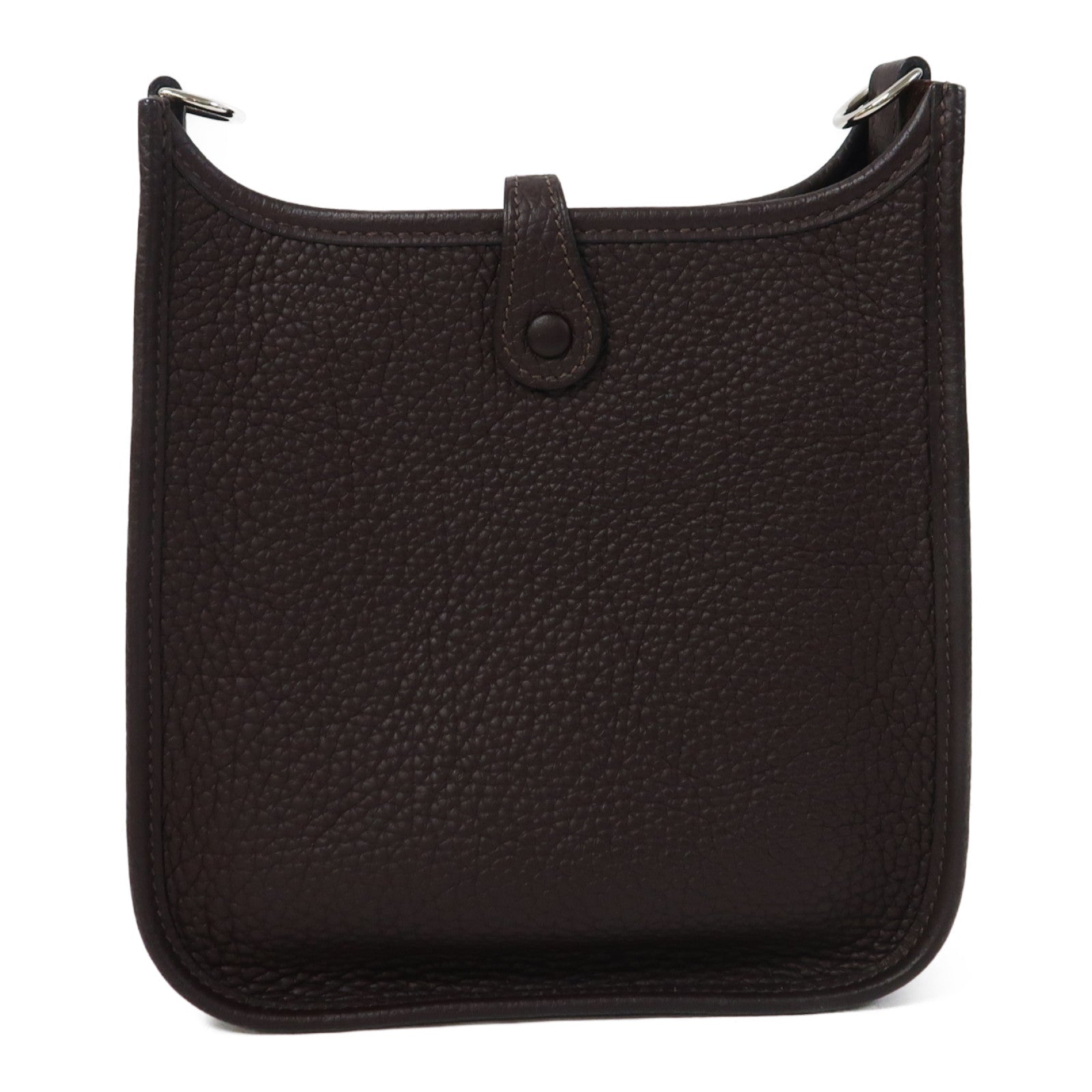 HERMES Clemence皮革Evelyne TPM銀扣肩背袋馬鞍紅色