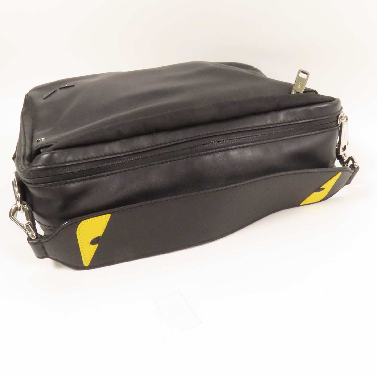 FENDI 尼龍/皮革Shoulder Bag銀扣手挽肩背兩用袋